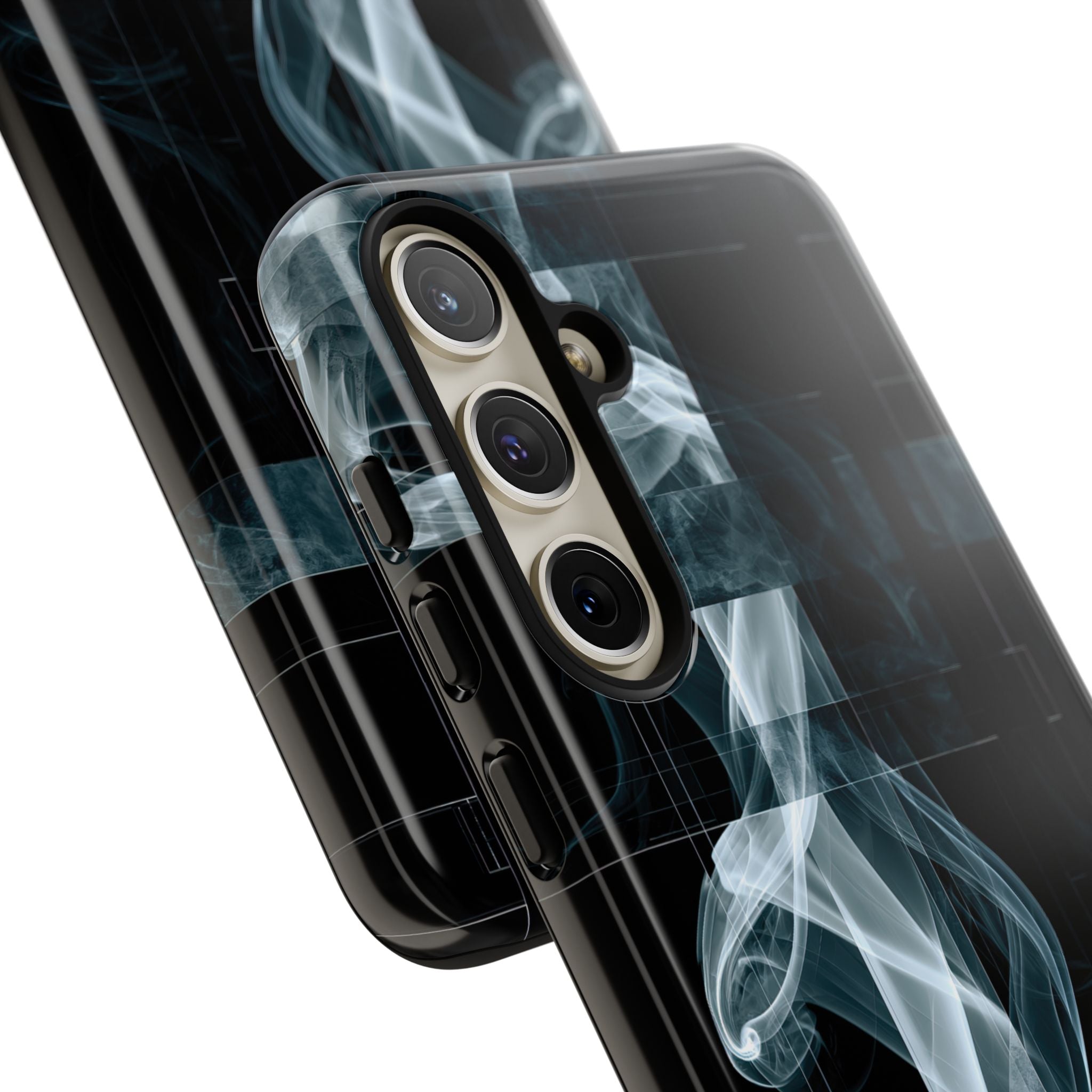 Black Tough Phone Case for Samsung - Arctic Vapor Grid