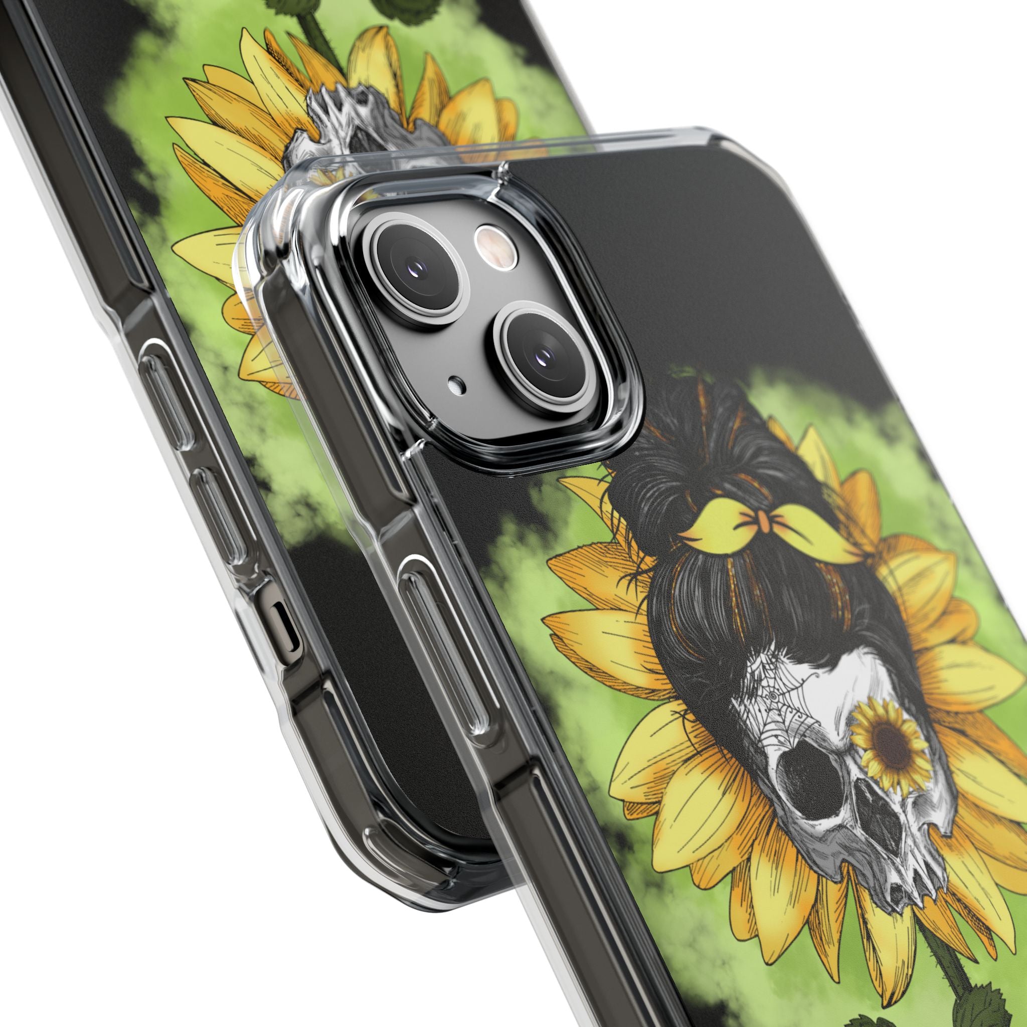 Sonnenblumen-Schädel iPhone 14 Plus Case - Impact