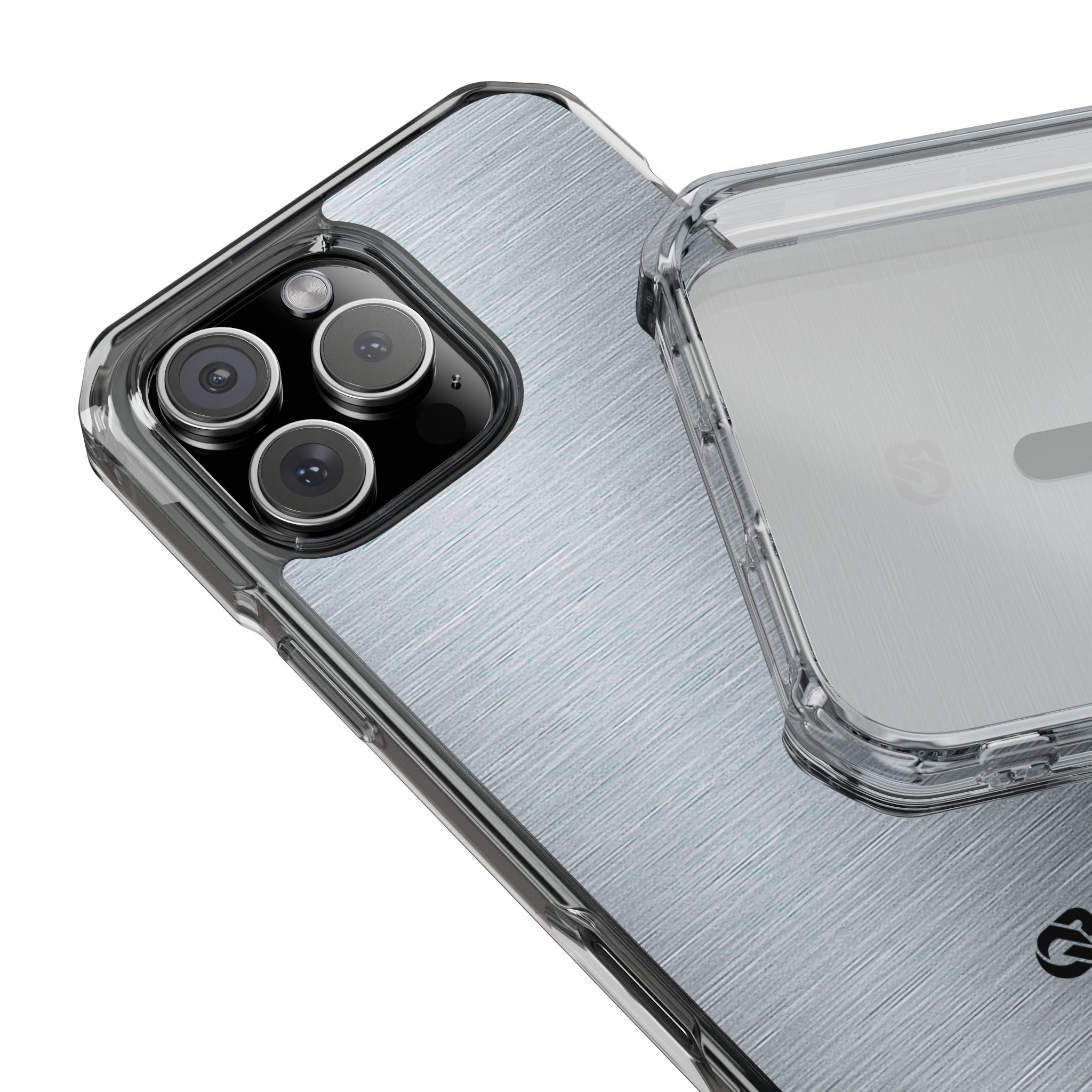 Silver Impact MagSafe Phone Case for iPhone - Satin Chrome Grain