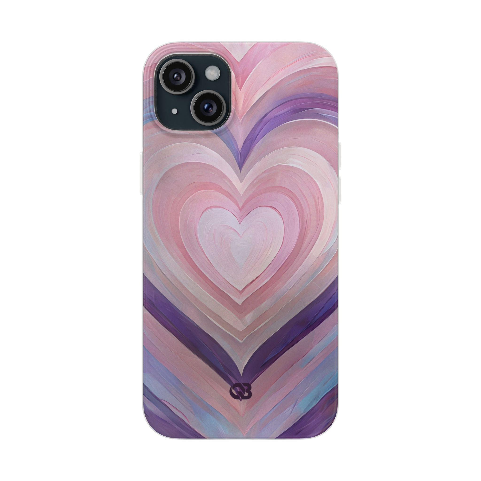 Lavender Pulse Hearts · Soft Mobilskal för iPhone
