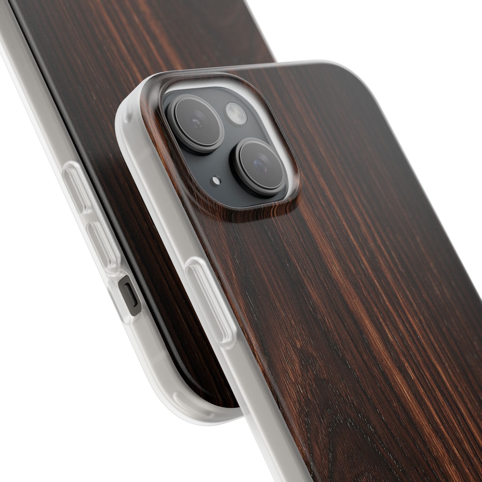 Brown Lite Phone Case for iPhone - Burnished Mahogany Grain