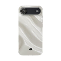 White Lite Phone Case for iPhone - Polished Ivory Wave