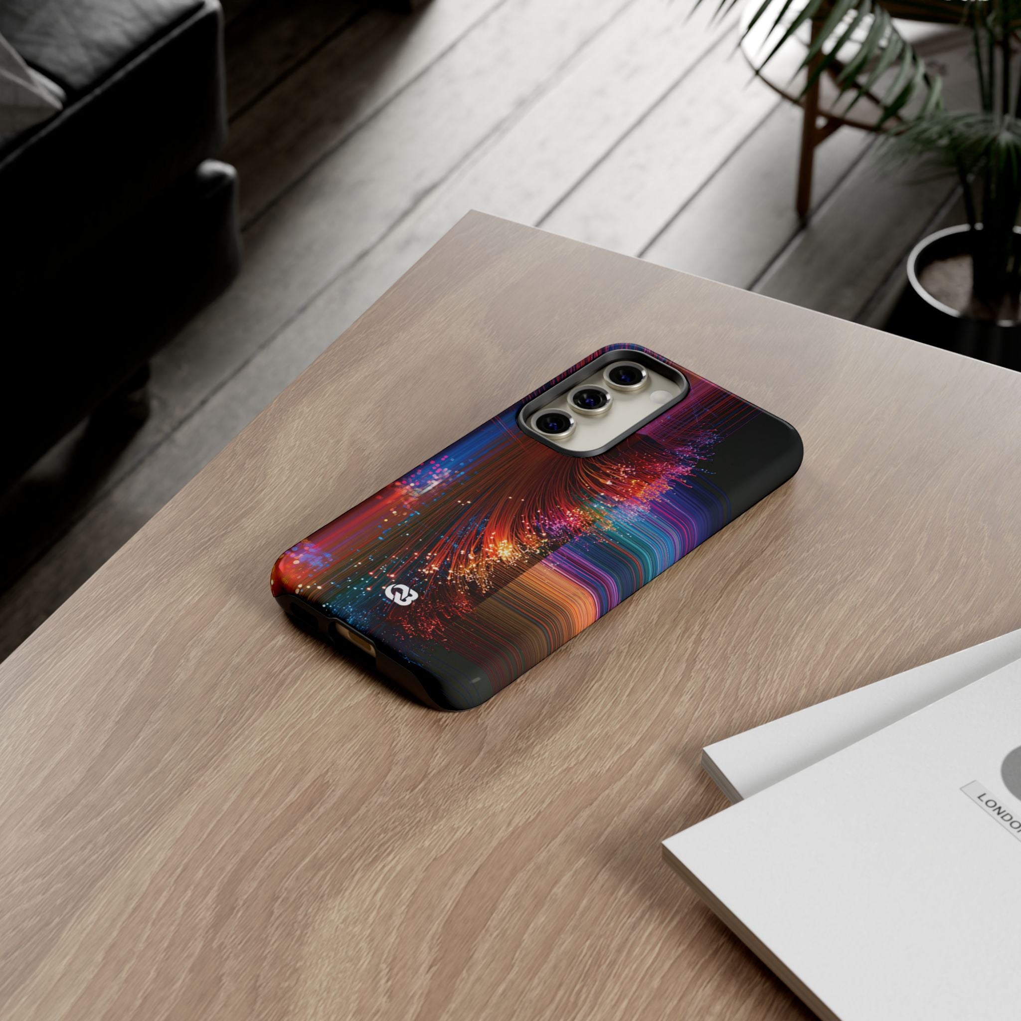 Black Tough Phone Case for Samsung - Cyber Optic Streak