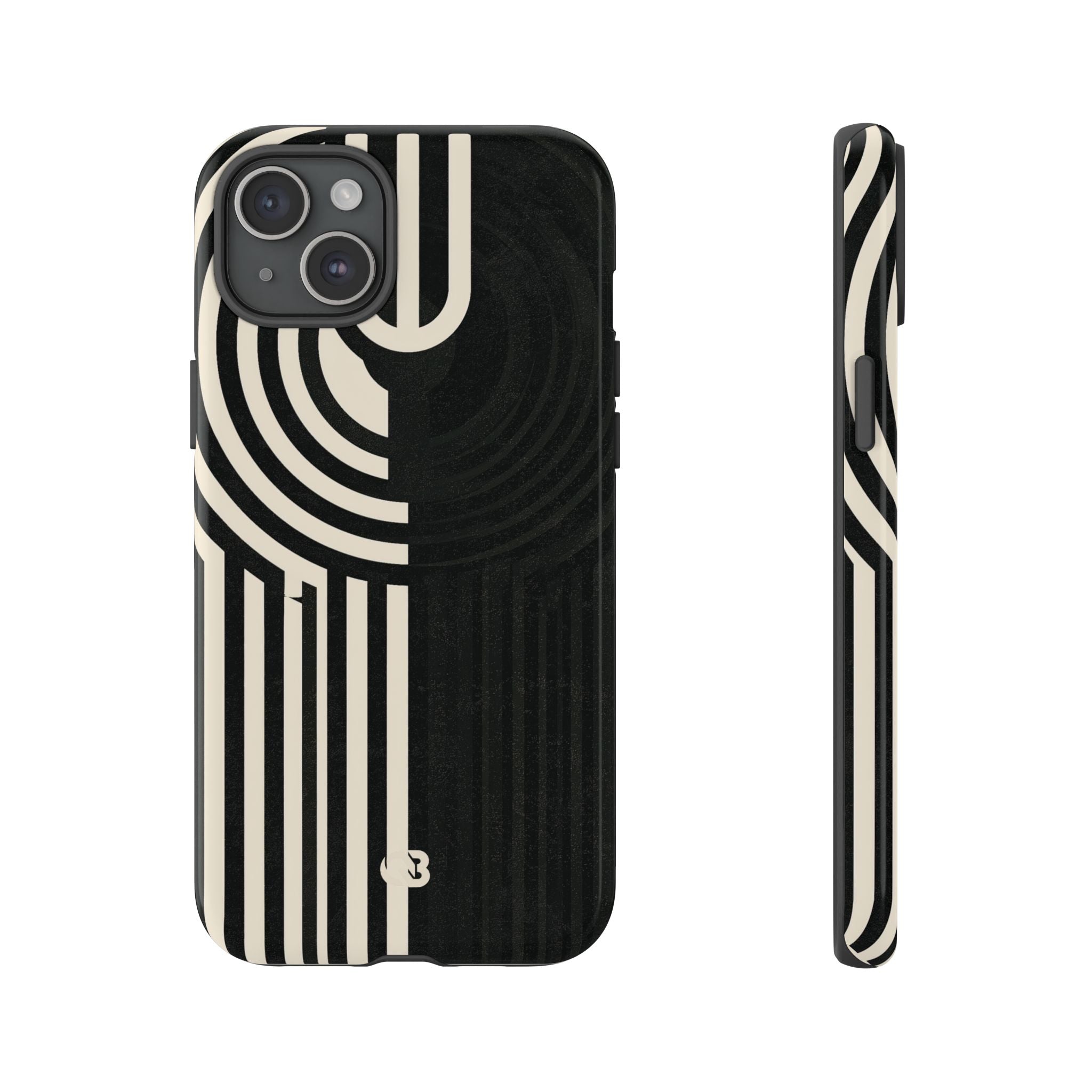 Beige Tough Phone Case for iPhone - Monolith Ivory Signal