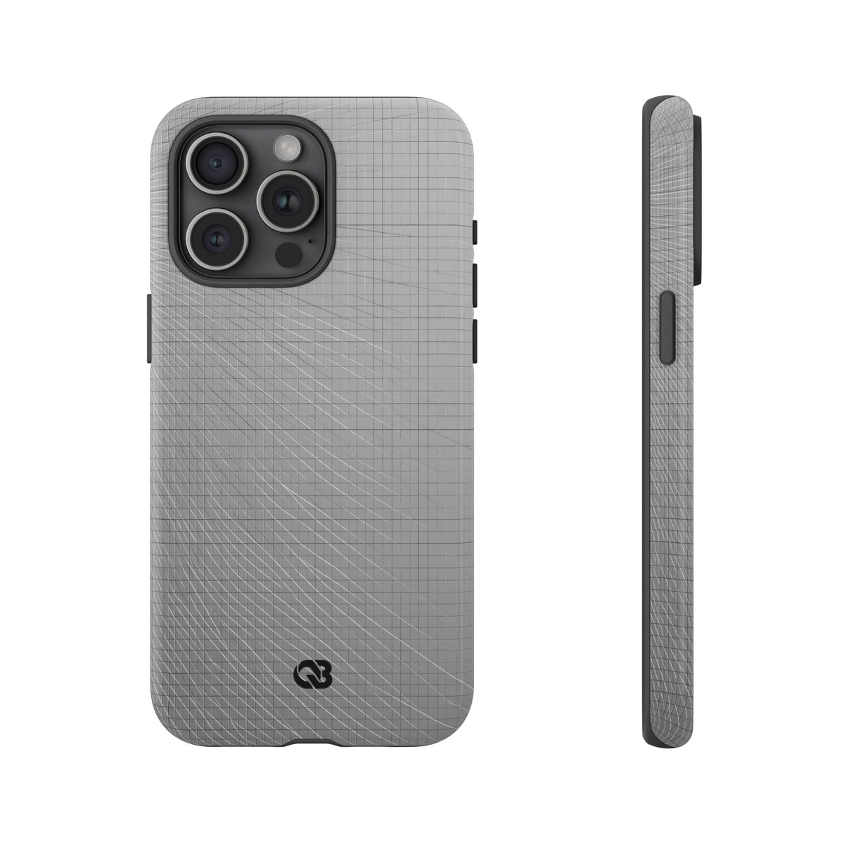 Grey Tough Phone Case for iPhone - Chrome Mesh Warp