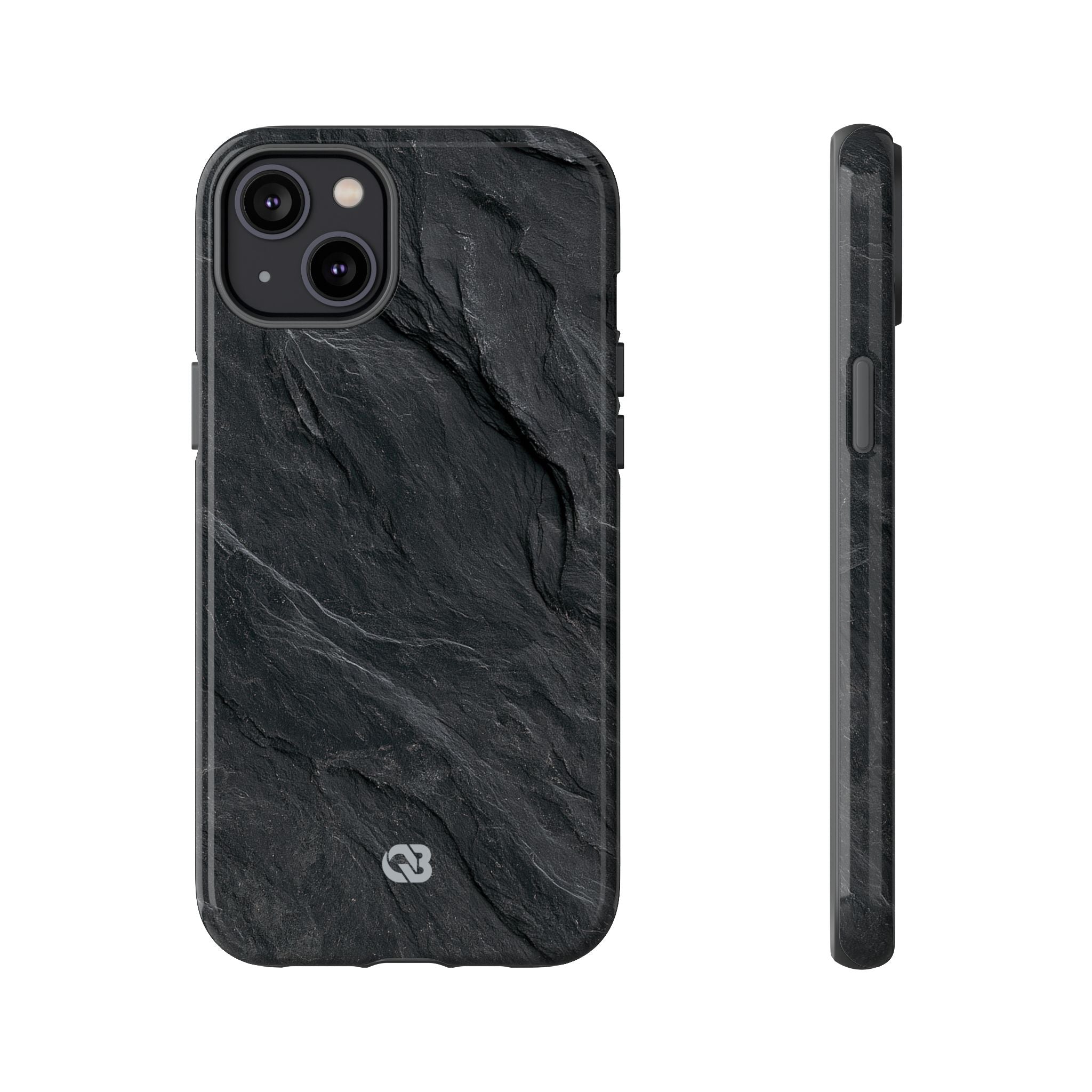 Black Tough Phone Case for iPhone - Midnight Slate Ridge