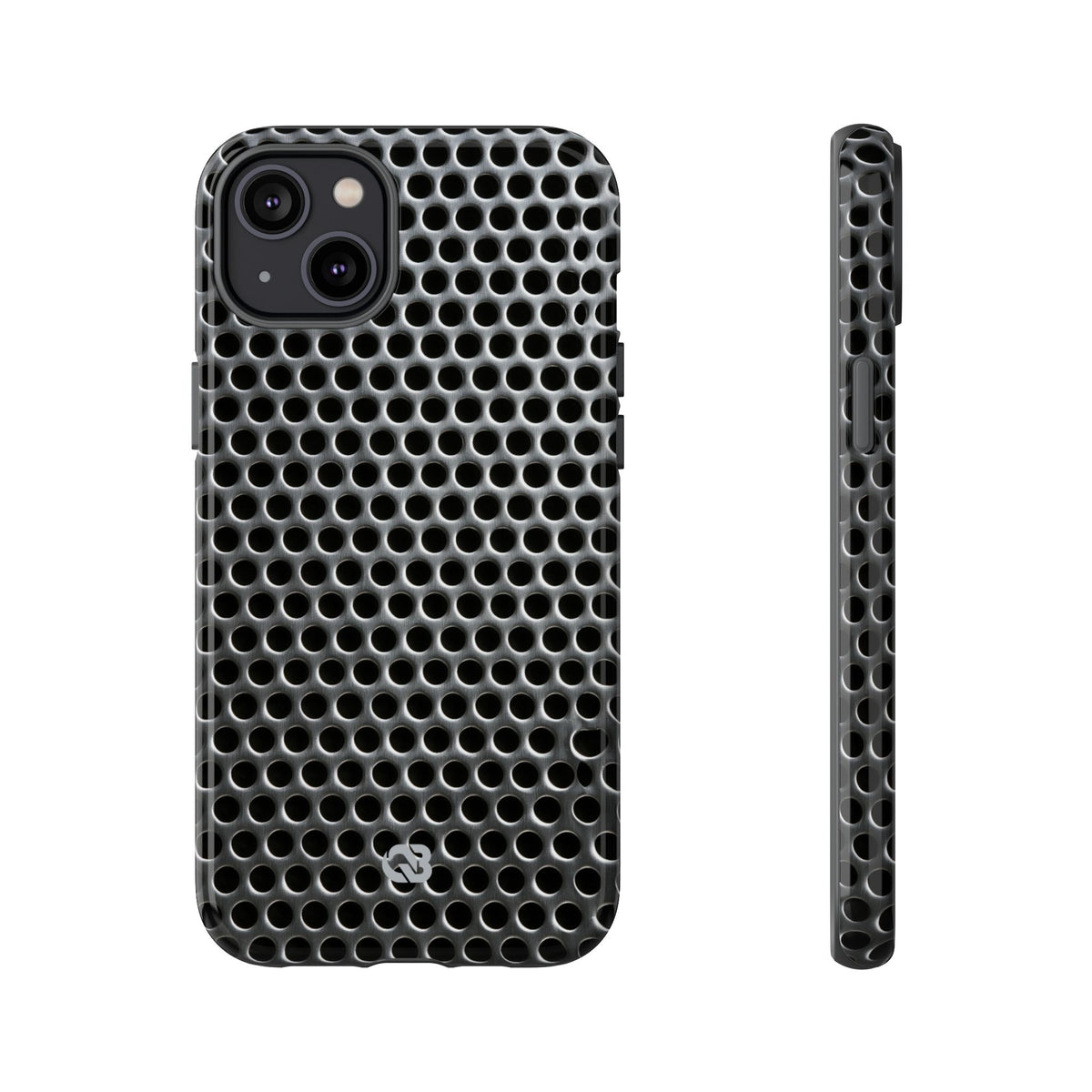 Silver Tough Phone Case for iPhone - Brutalist Steel Mesh