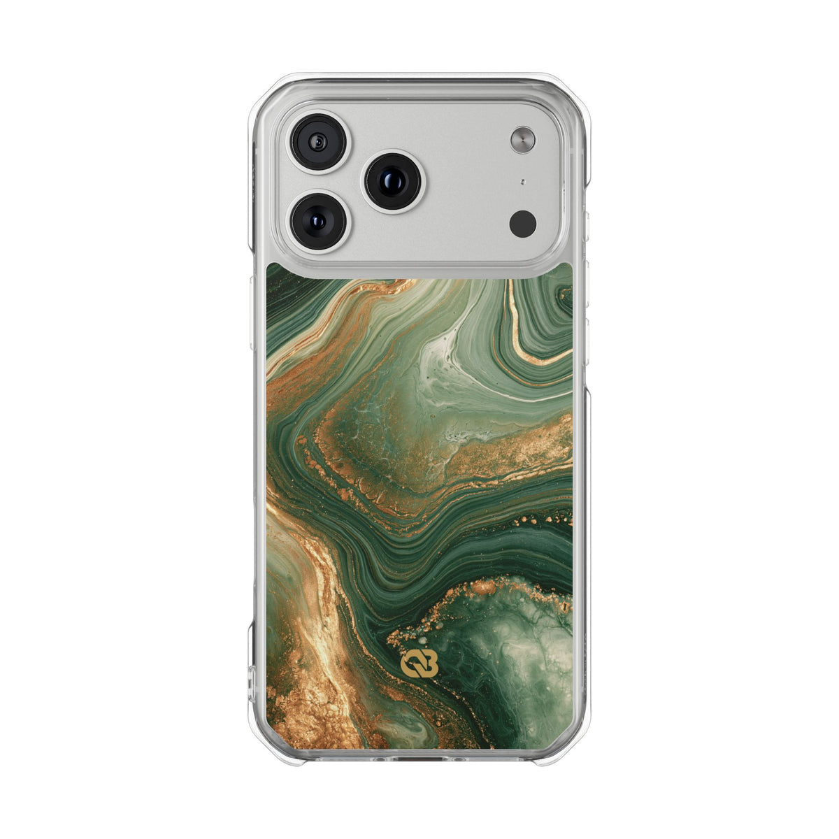 Jade Suminagashi · Clear Impact Magnetic Phone Case for iPhone · Green