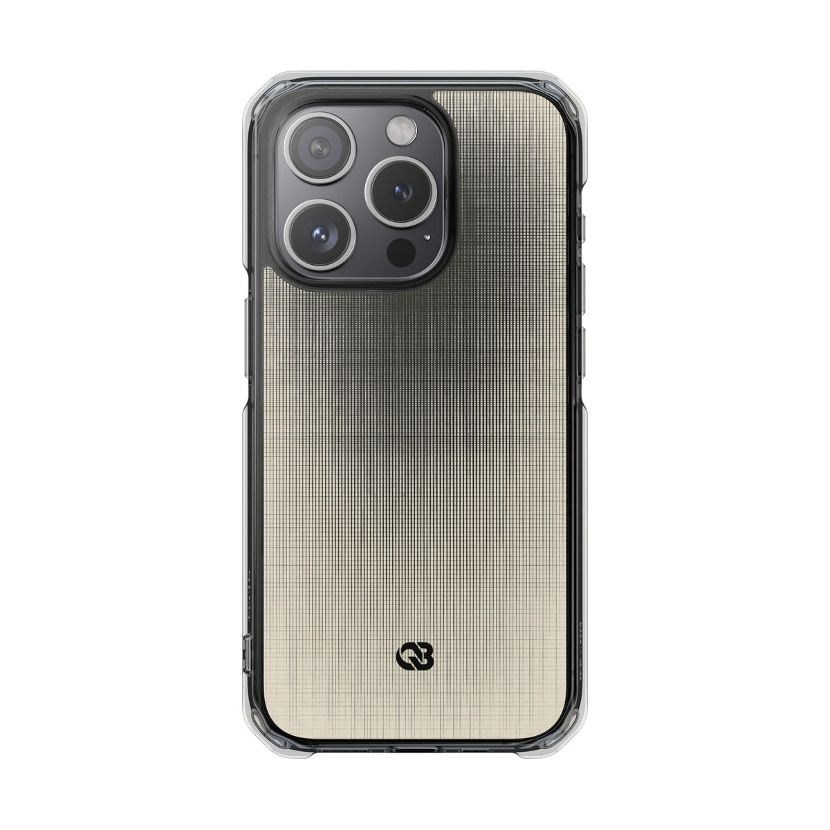 Beige Impact MagSafe Phone Case for iPhone - Carbon Screen Grid
