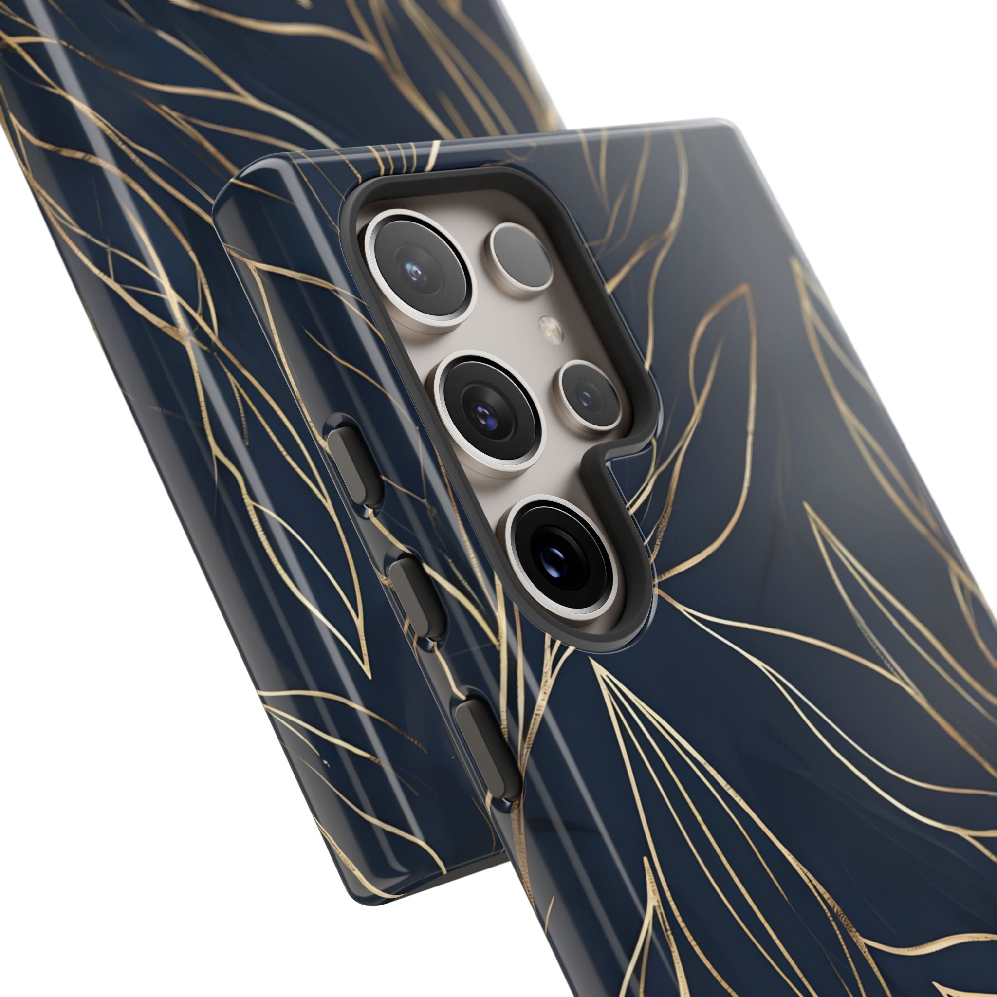 Gilded Navy Foliage · Tough Etui na telefon dla Samsung