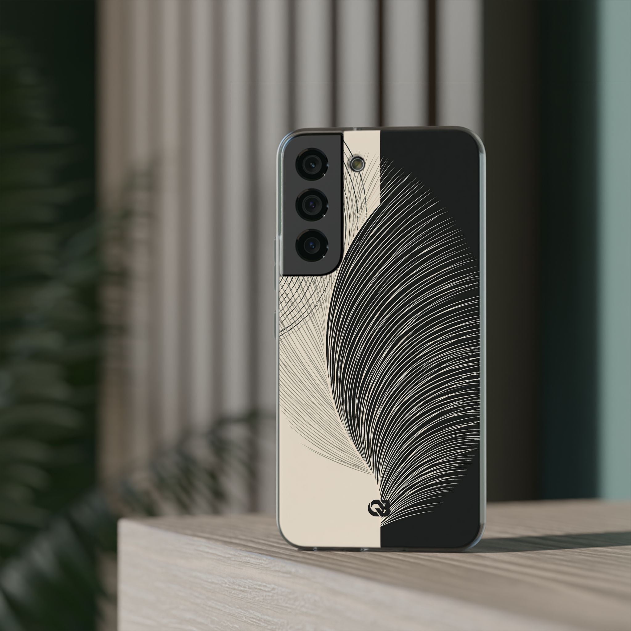 Beige Lite Phone Case for Samsung - Obsidian Cream Plume