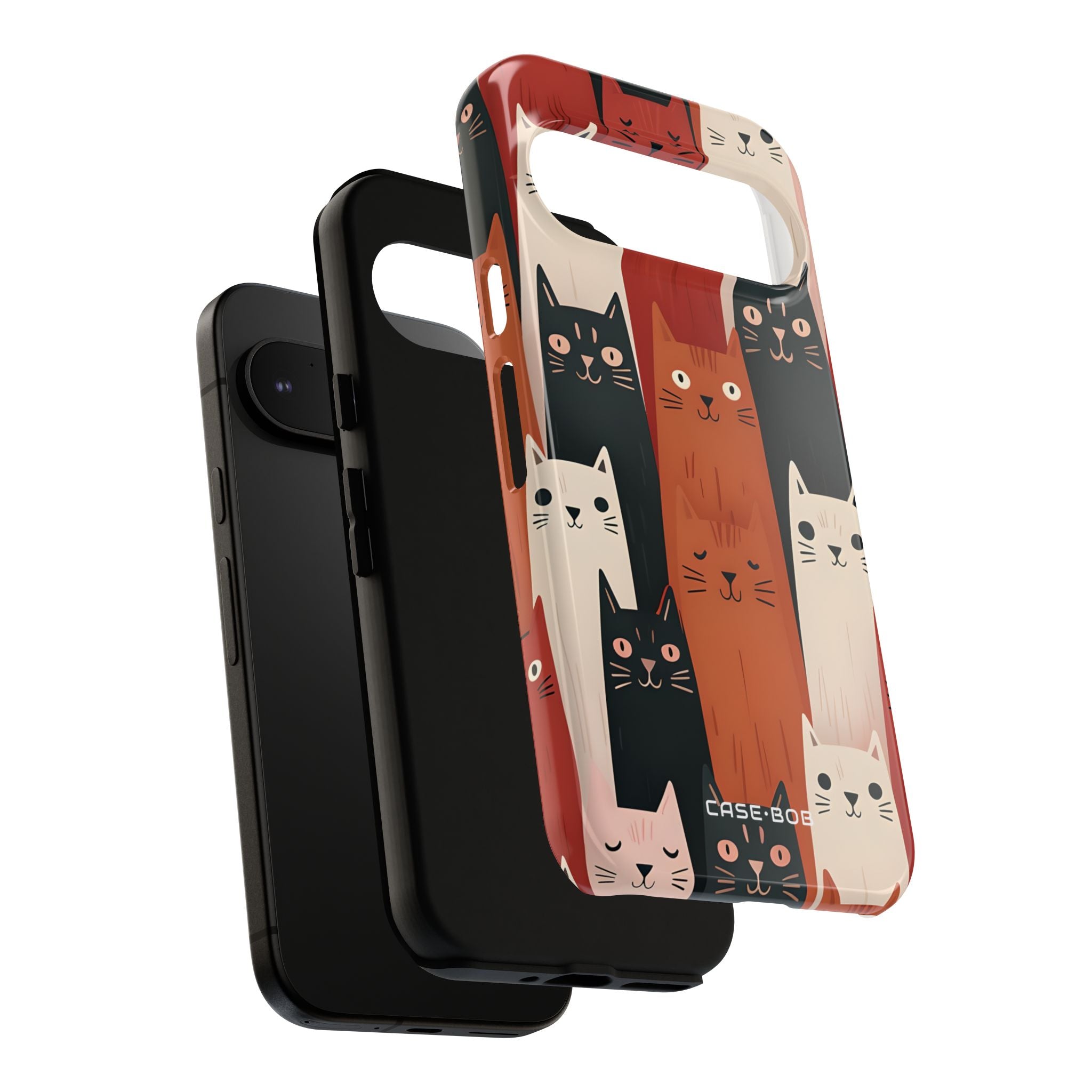 Elongated Cats Black Google Pixel 9 Case - Tough