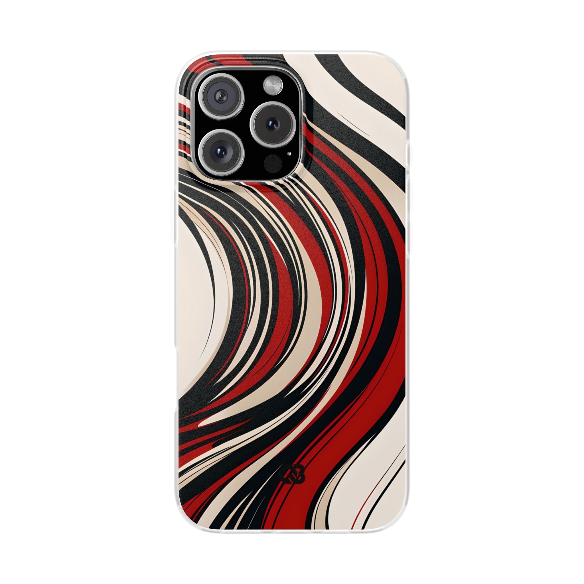 Crimson Flow Waves · Soft Phone Case for iPhone