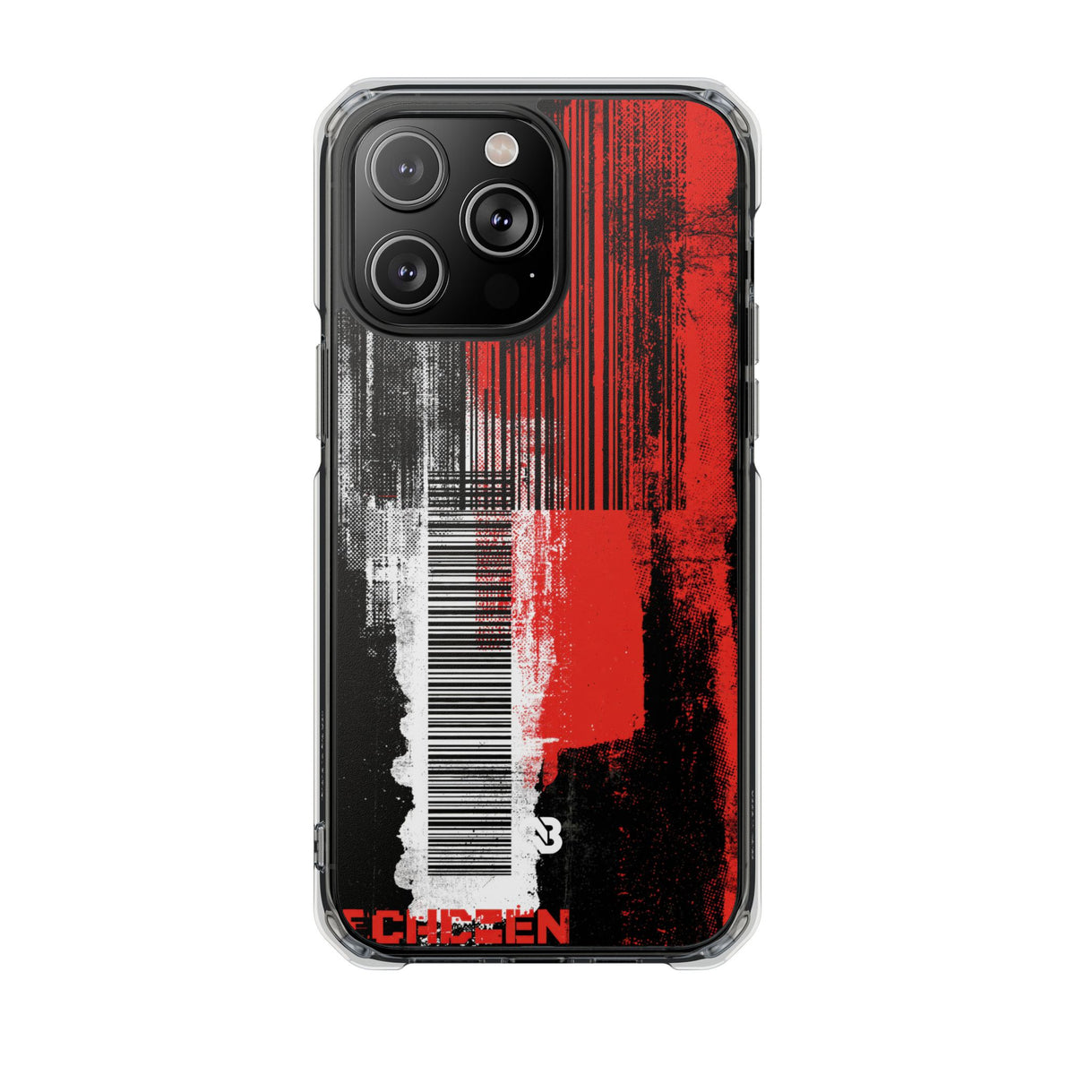 Distorted Barcode · Clear Impact Magnetic Phone Case for iPhone · Black
