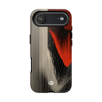 Red Tough Phone Case for iPhone - Crimson Pulse Topo