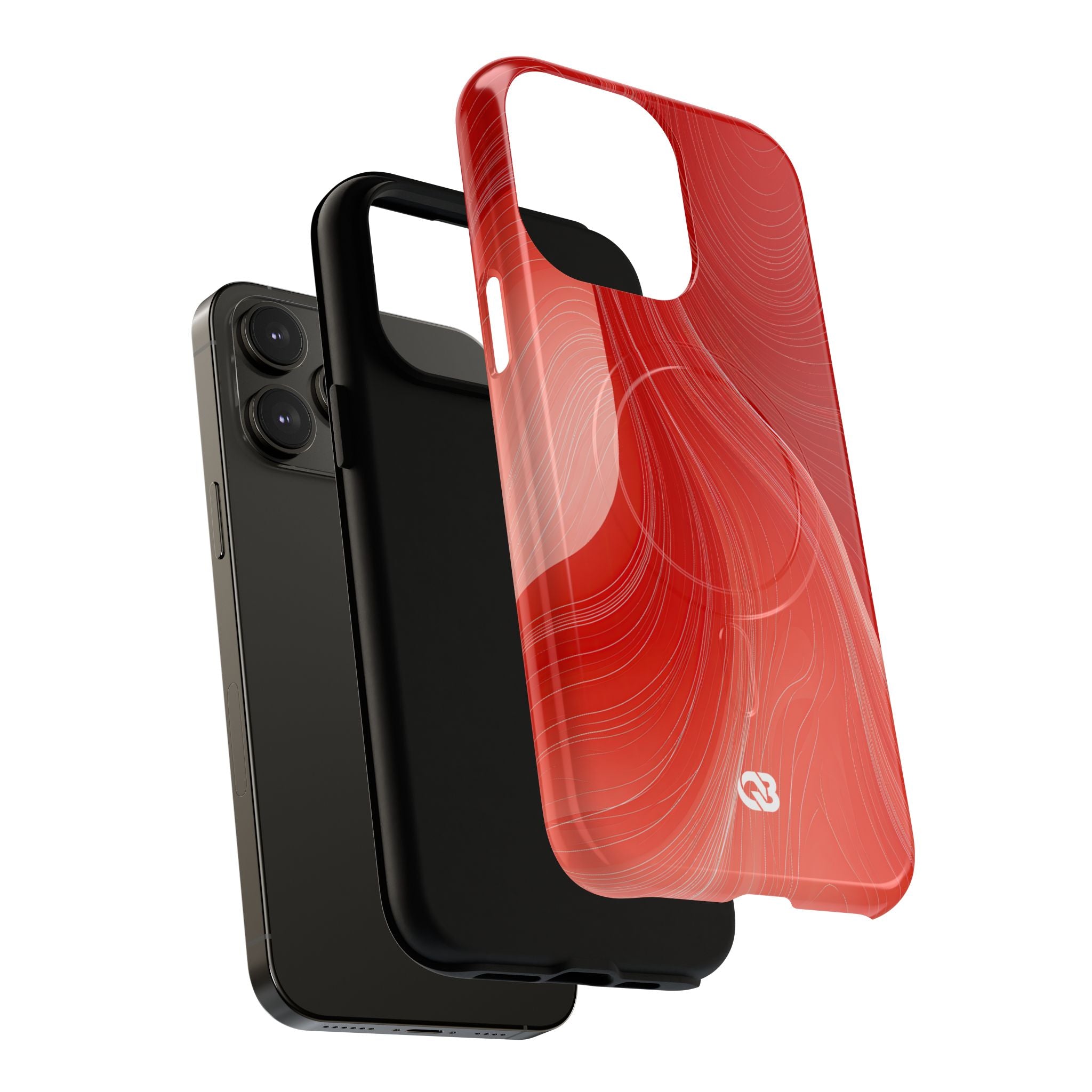 Red Tough 2.0 Magsafe Phone Case for iPhone - Crimson Silk Strands