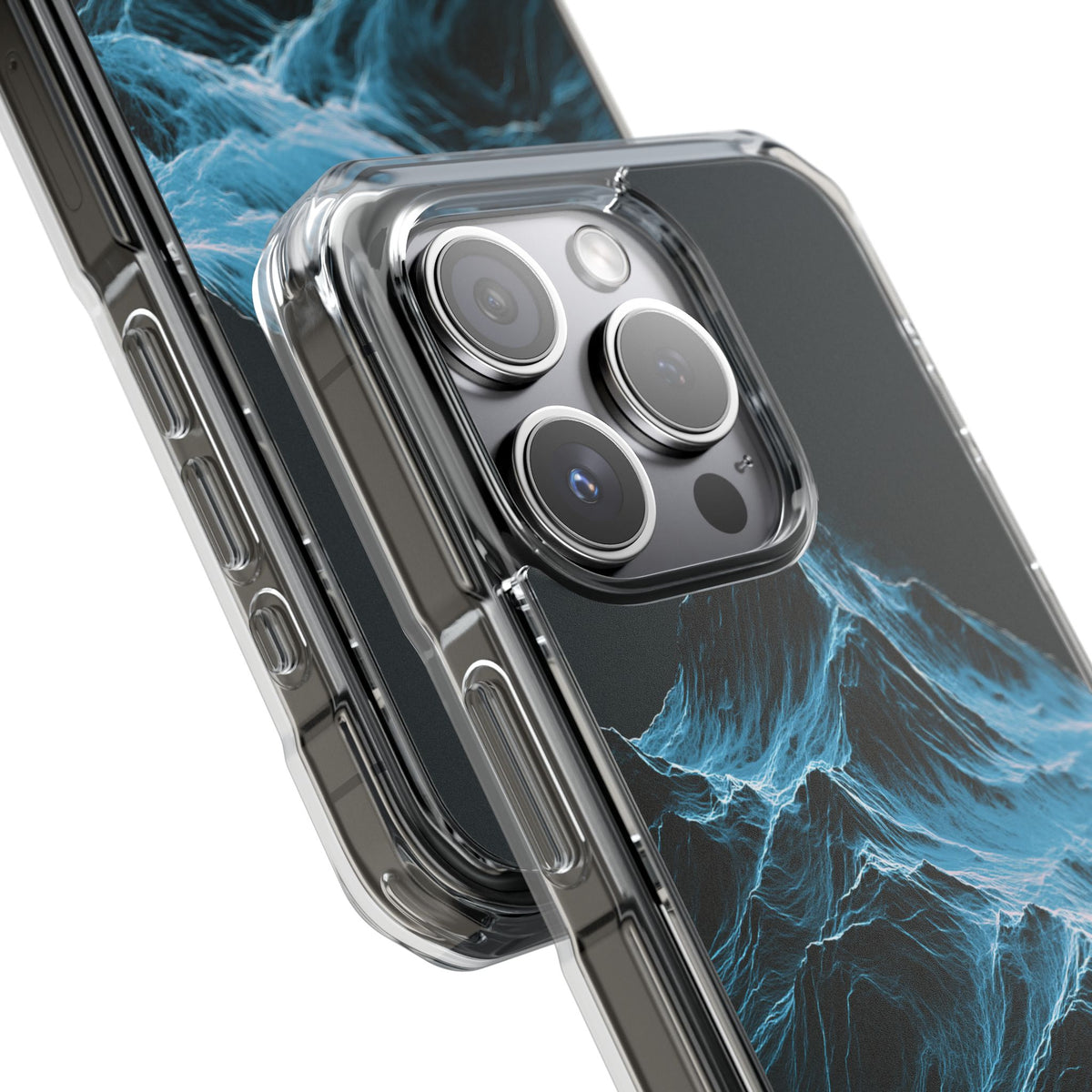 Nordic Frost Peak · Clear Impact Magnetic Phone Case for iPhone · Blue