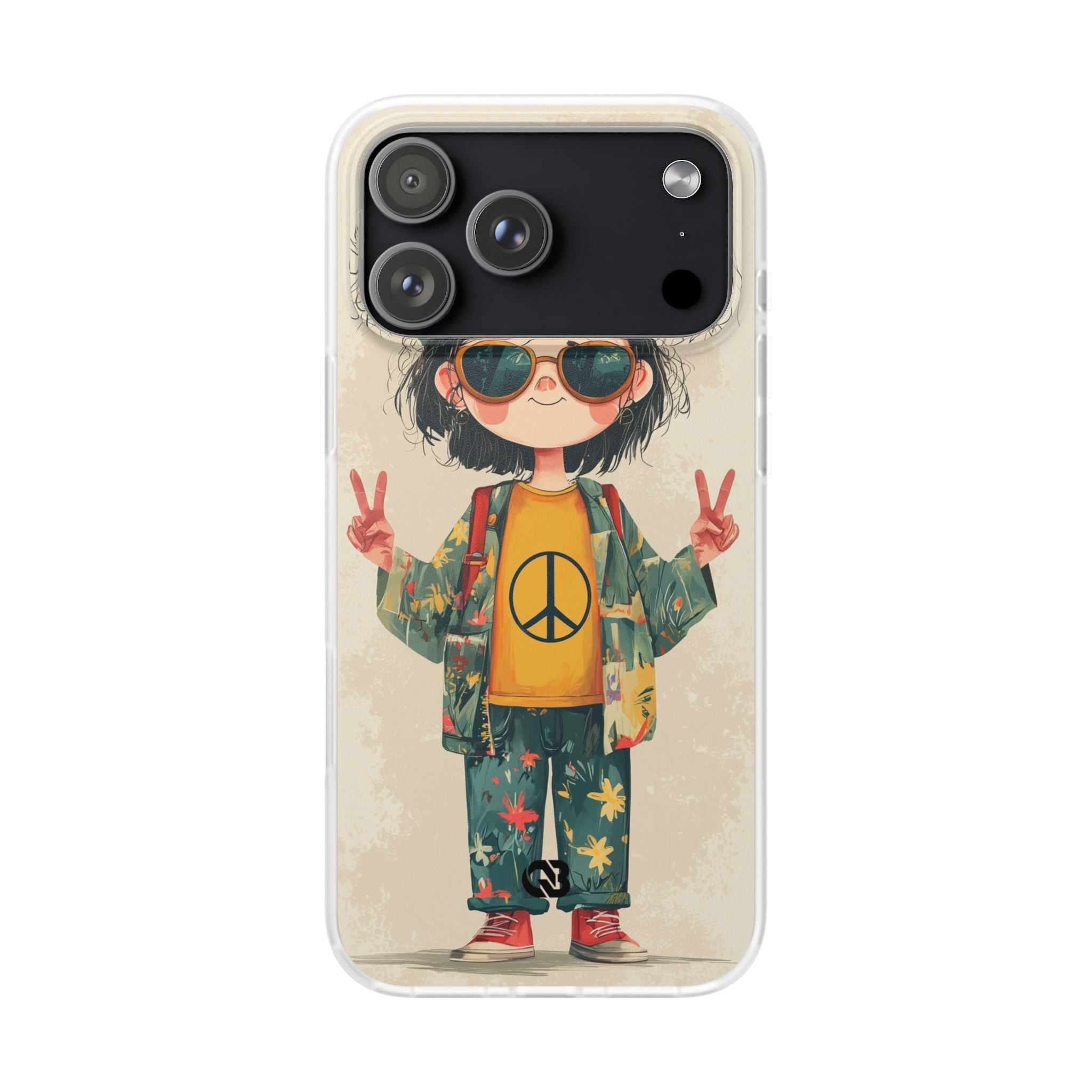 Retro Peace Girl · Soft Phone Case for iPhone