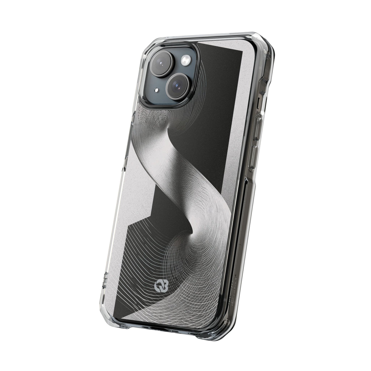 Grey Impact MagSafe Phone Case for iPhone - Obsidian Moiré Wave