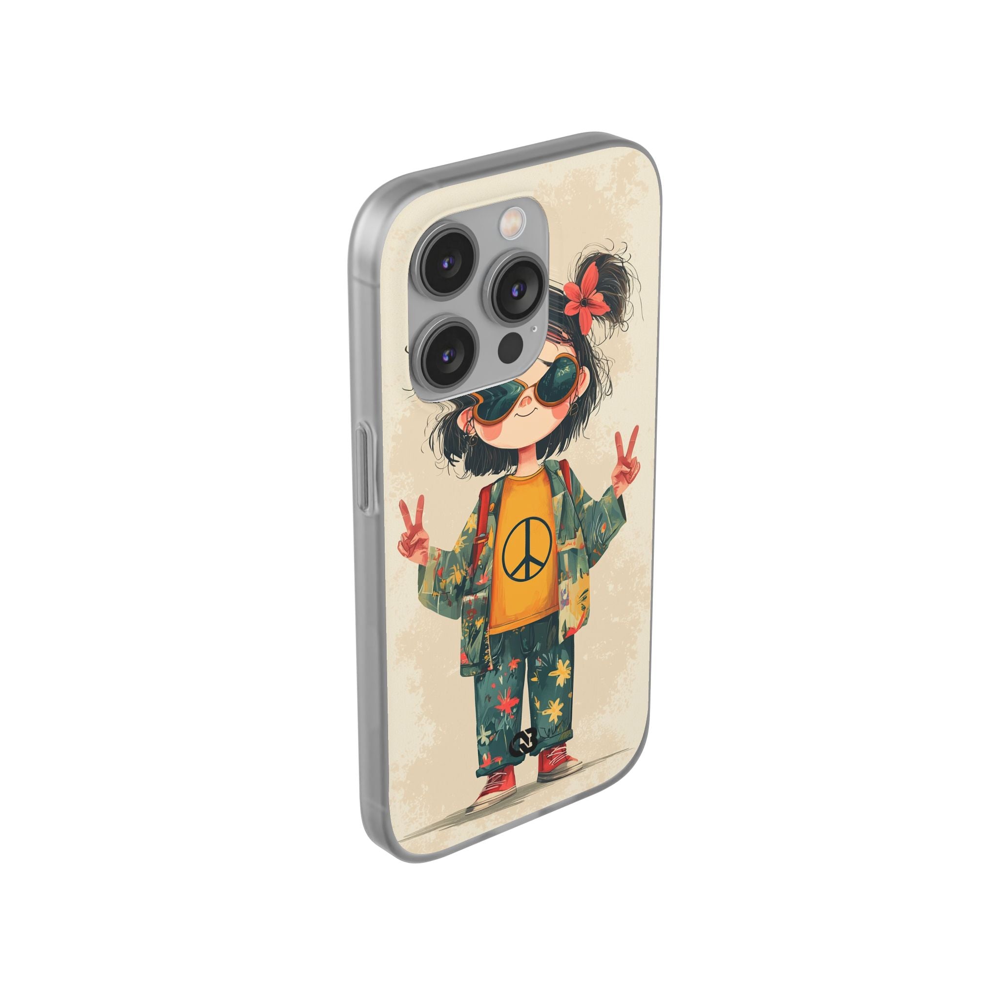 Retro Peace Girl · Soft Phone Case for iPhone