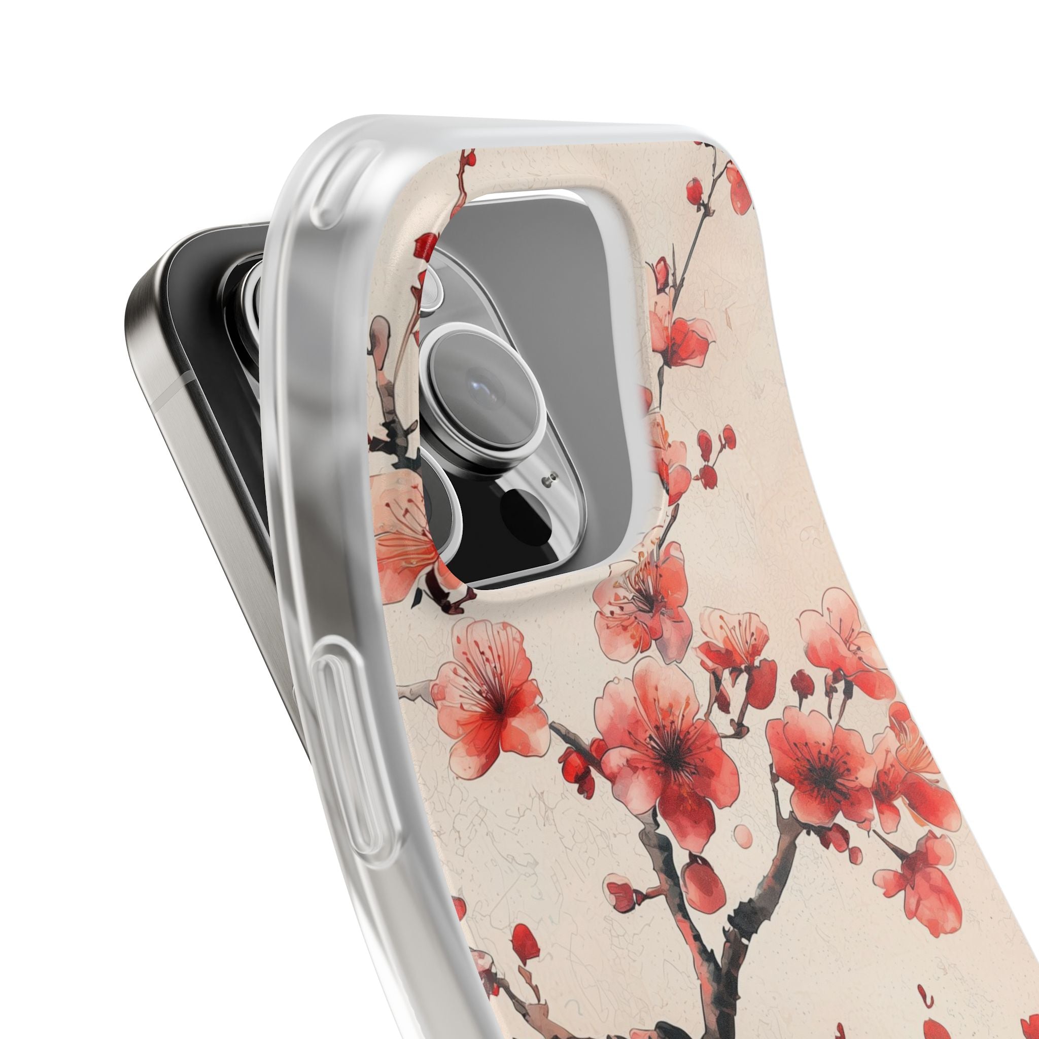 Crimson Silk Flora · Soft Custodia per iPhone
