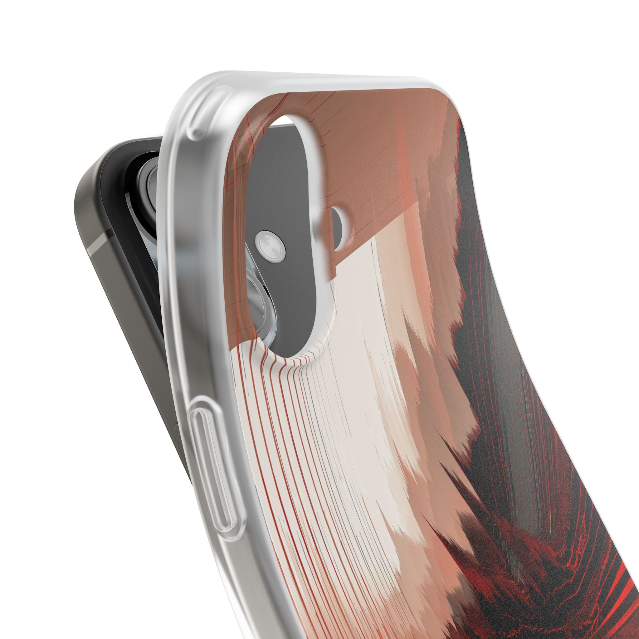 Red Lite Phone Case for iPhone - Crimson Pulse Horizon
