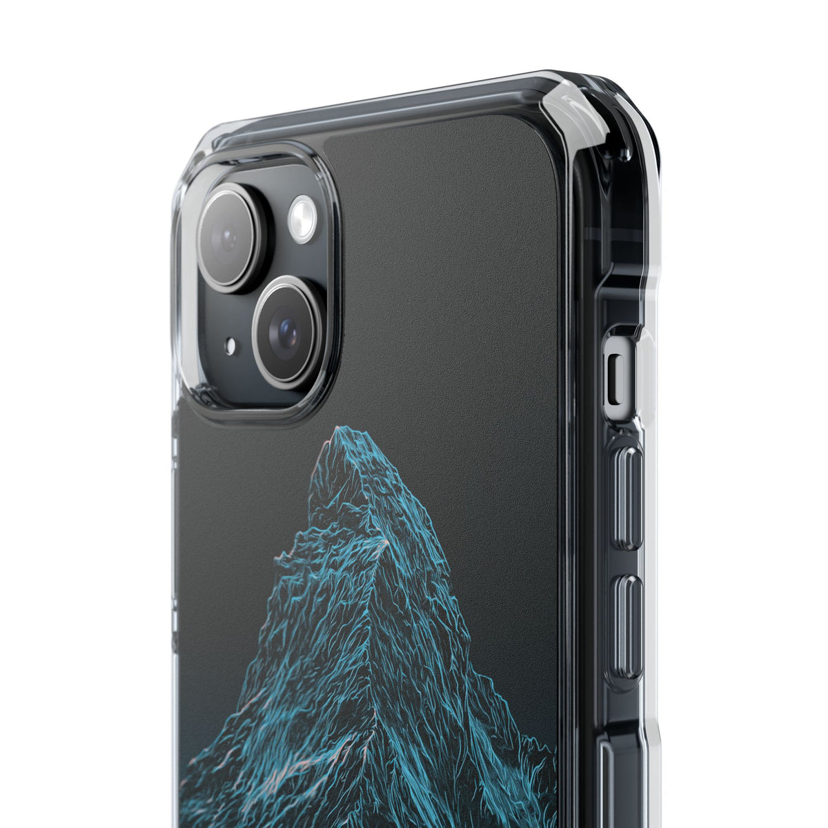 Glacial Alpine Peak · Clear Impact Magnetic Phone Case for iPhone · Blue