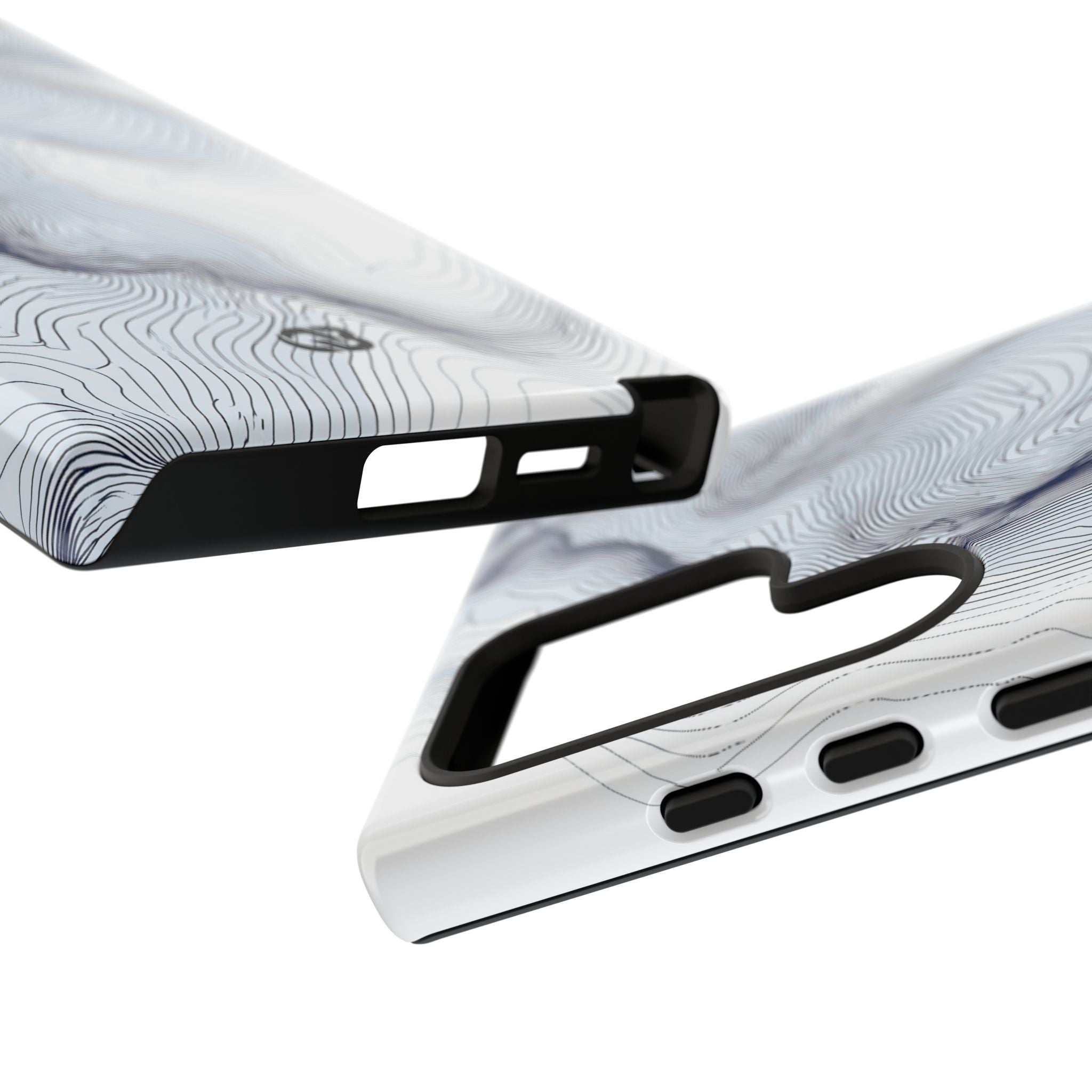 White Tough Phone Case for Samsung - Nordic Ridge Topo