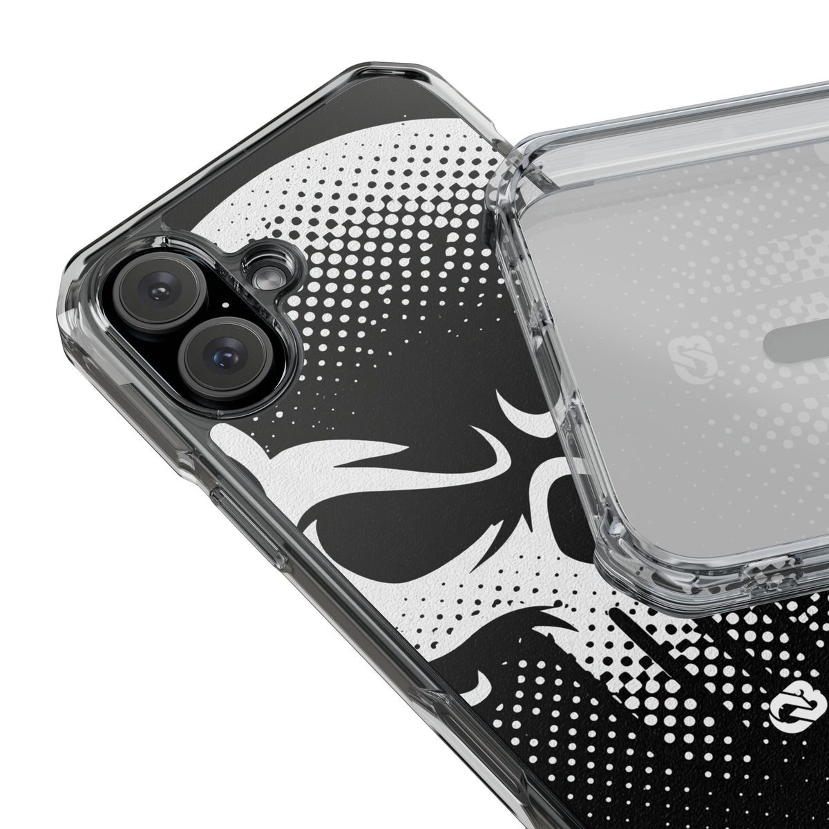 Phantom Halftone · Clear Impact Magnetic Phone Case for iPhone · Black