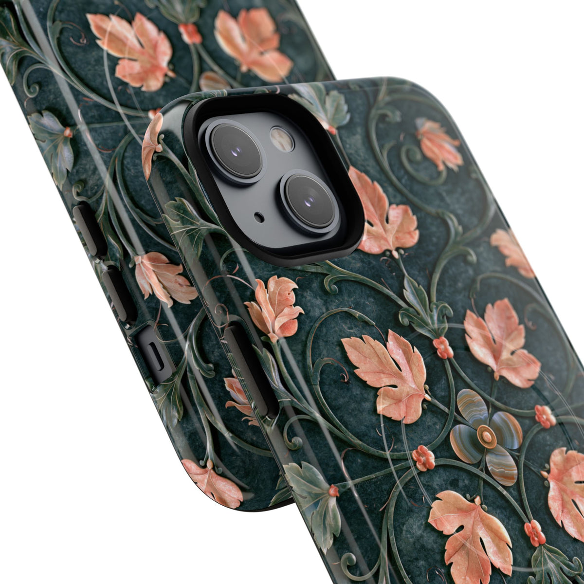 Florentine Rose Arabesque · Tough 2.0 Magnetic Phone Case for iPhone · Green