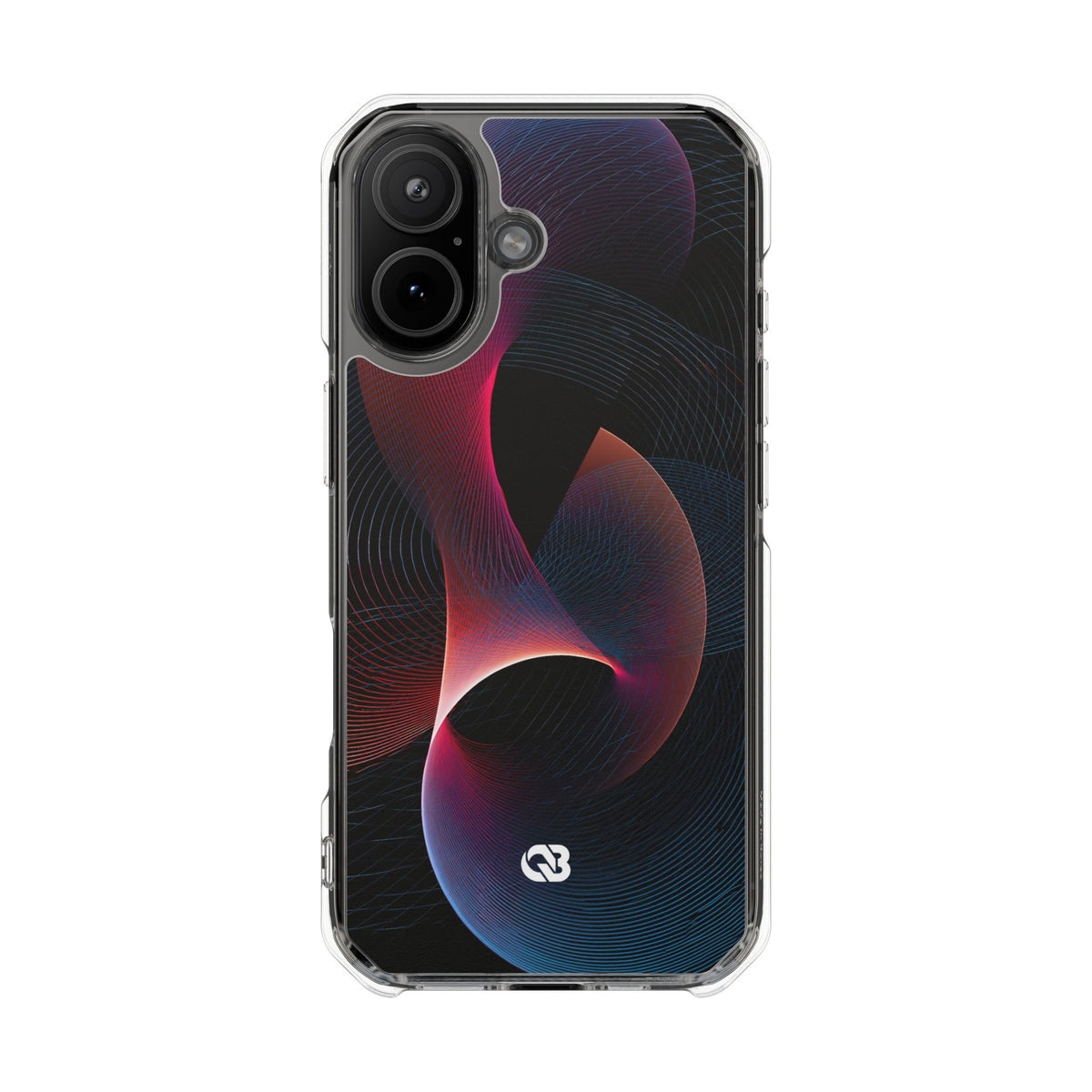 Black Impact MagSafe Phone Case for iPhone - Cobalt Crimson Flux