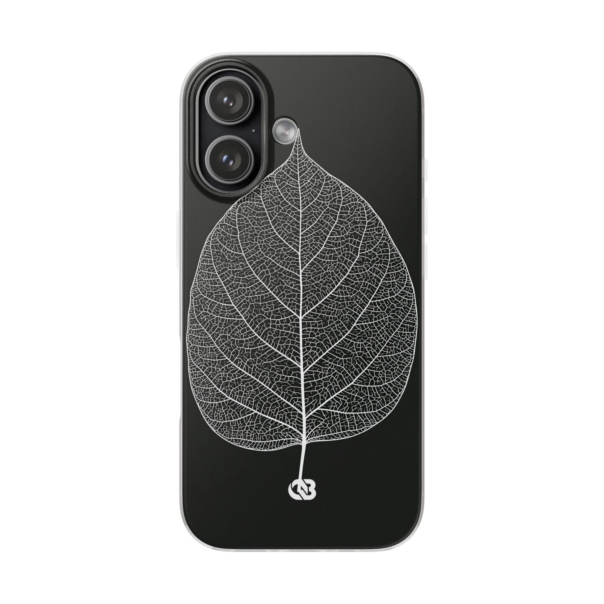 Black Lite Phone Case for iPhone - Bleached Leaf Lattice