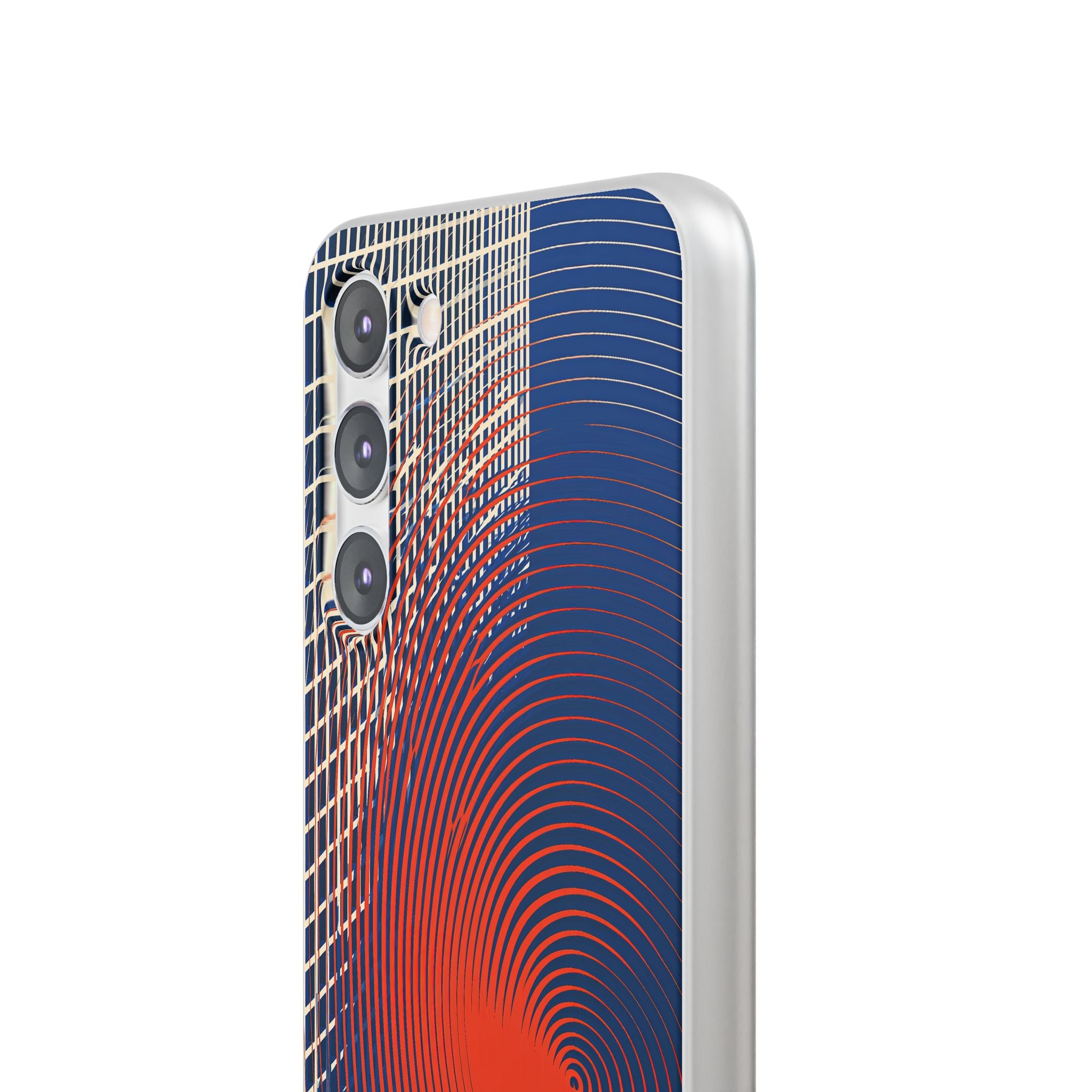Blue Lite Phone Case for Samsung - Orange Orbit Grid
