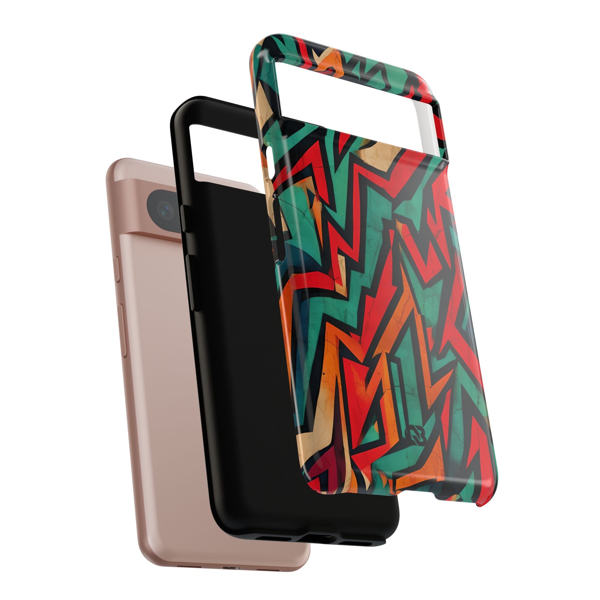 Jagged Teal Static · Tough Phone Case for Google Pixel