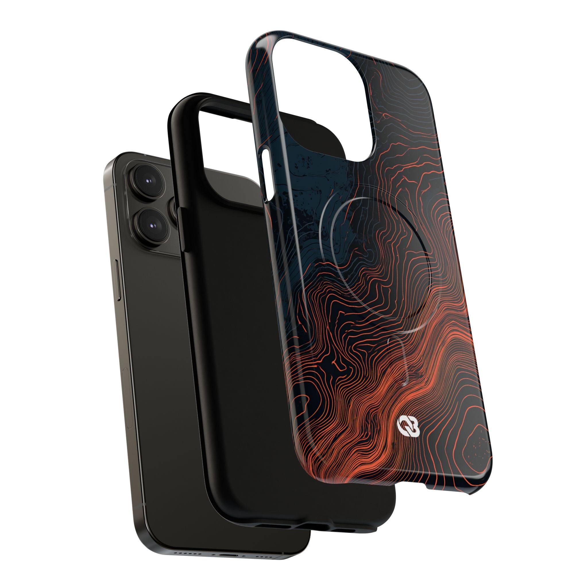 Black Tough 2.0 Magsafe Phone Case for iPhone - Volcanic Basalt Map