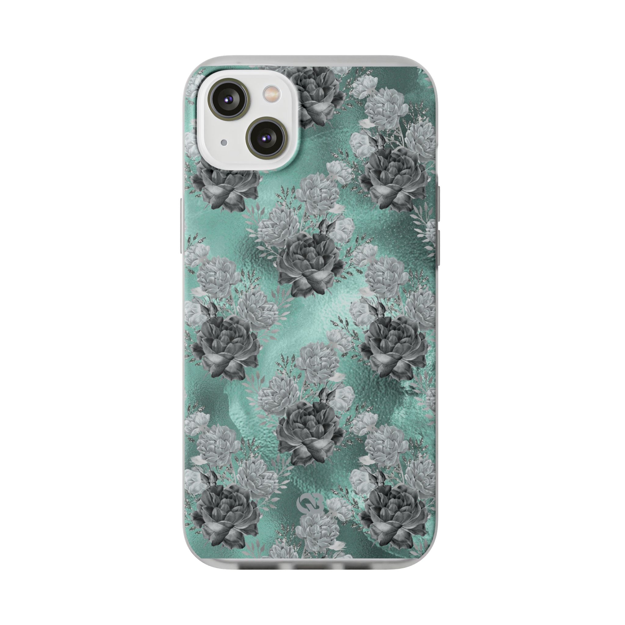 Frost Mint Floral · Soft Handyhülle für iPhone