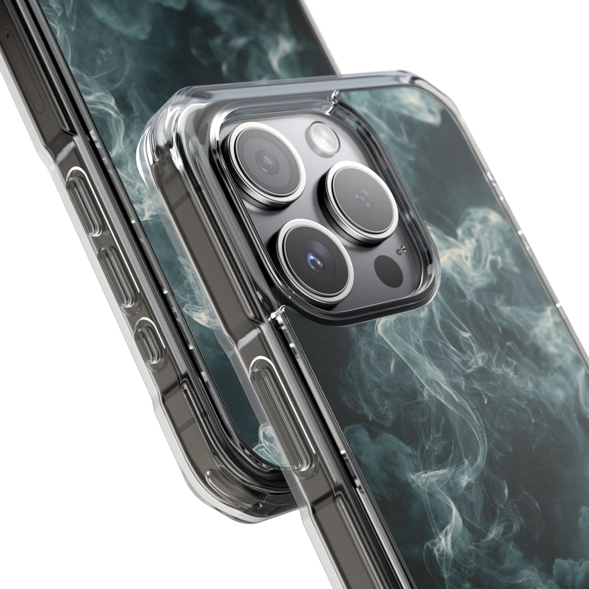 Luminescent Vapor Drift · Clear Impact Magnetic Phone Case for iPhone · Teal