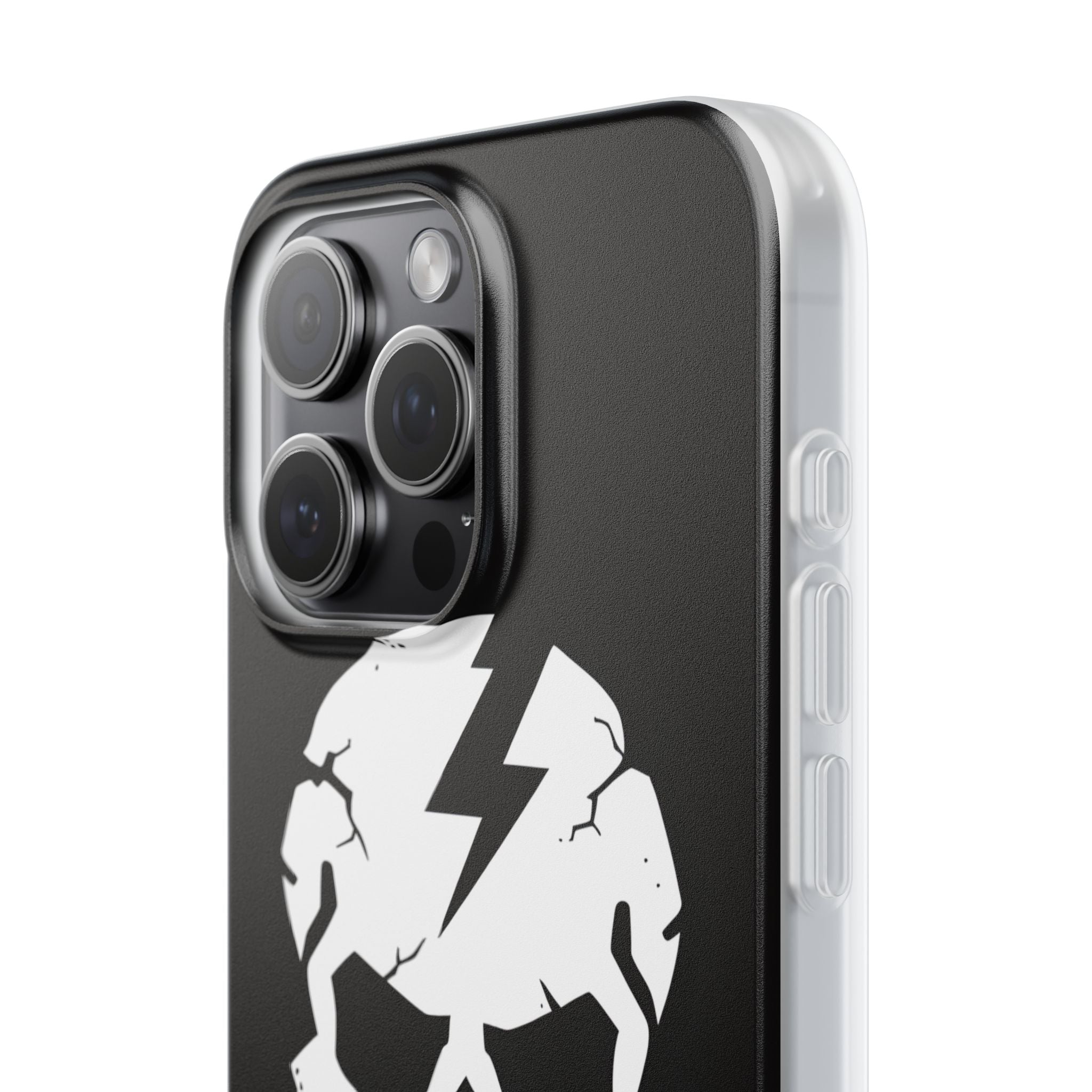 Shattered Bolt Skull · Soft Phone Case for iPhone