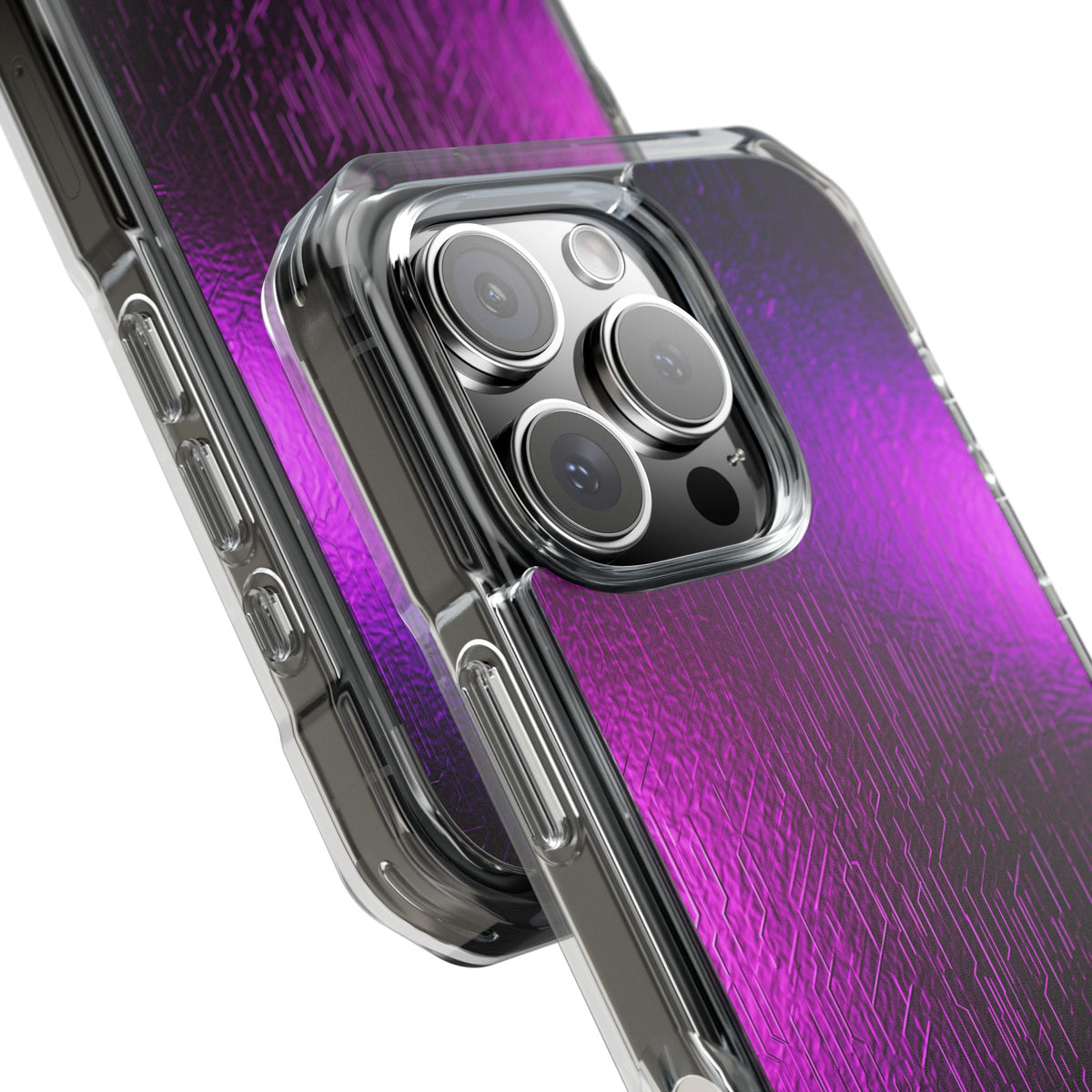 Violet Cyber Circuit · Clear Impact Magnetic Phone Case for iPhone · Purple