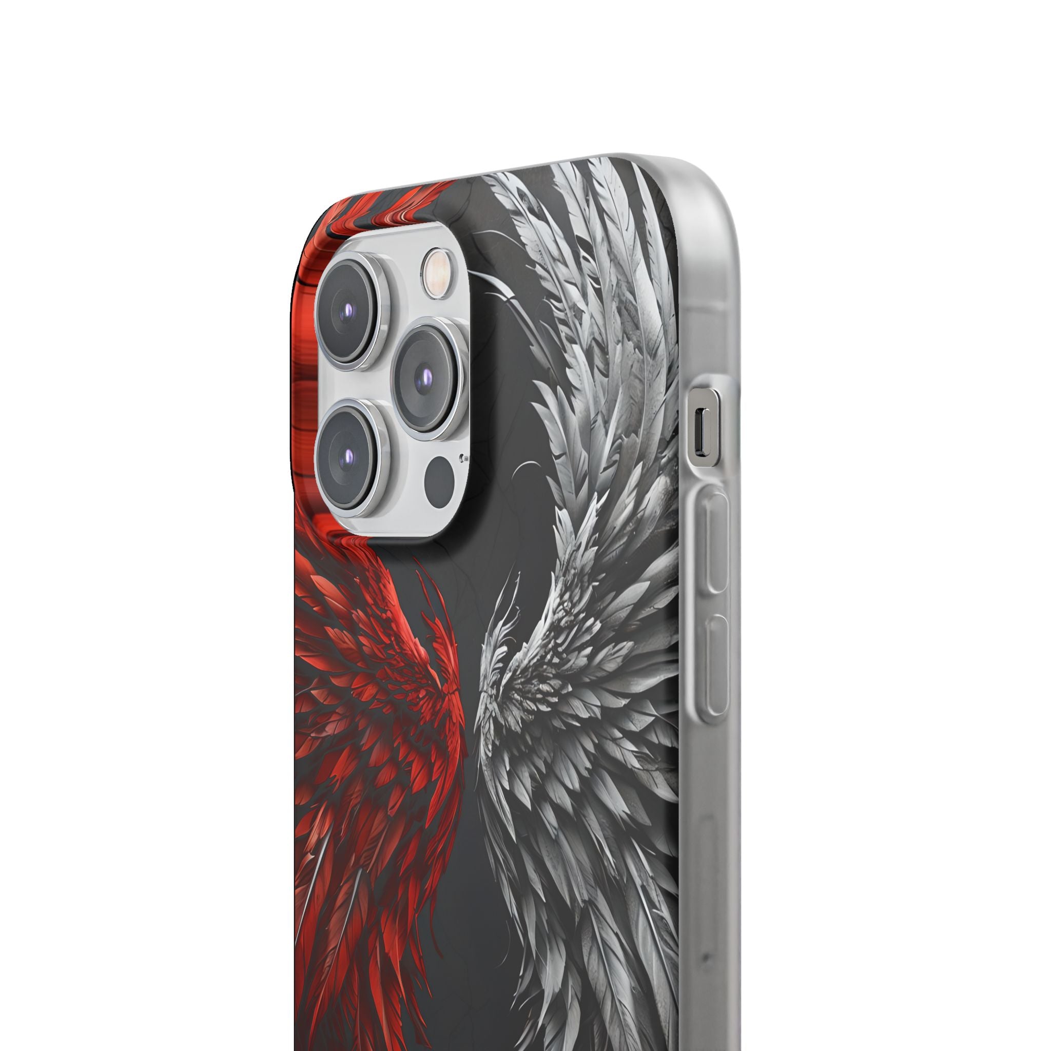 Split Crimson Wing · Soft Phone Case for iPhone