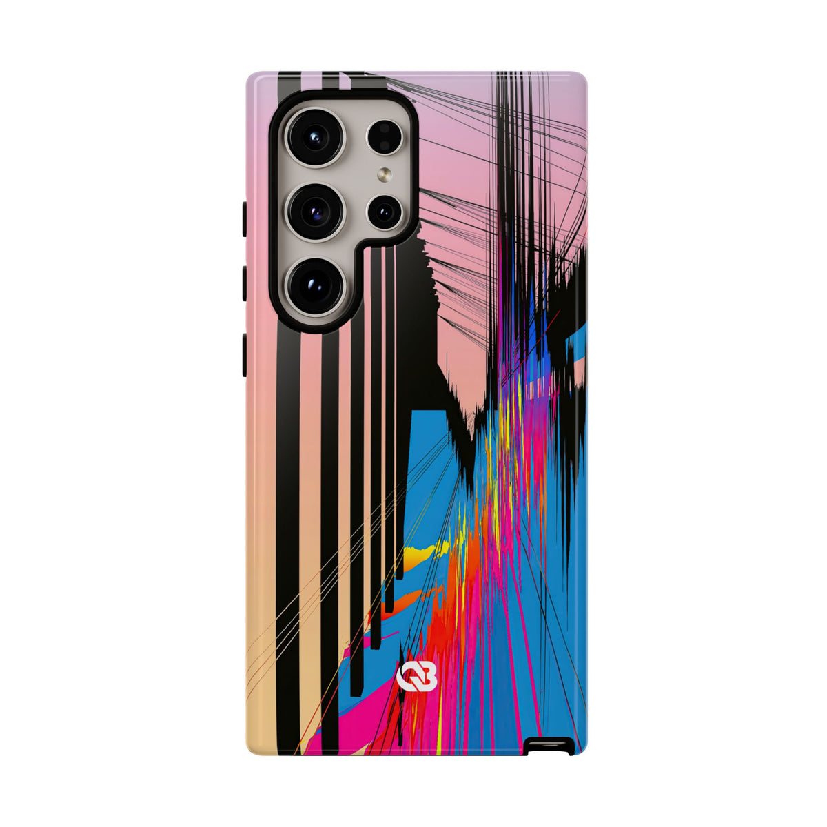 Blue Tough Phone Case for Samsung - Fractured Data Skyline
