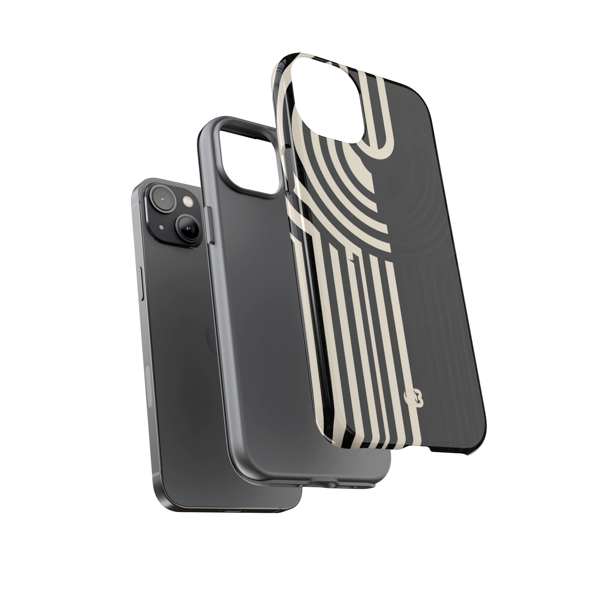 Beige Tough Phone Case for iPhone - Monolith Ivory Signal