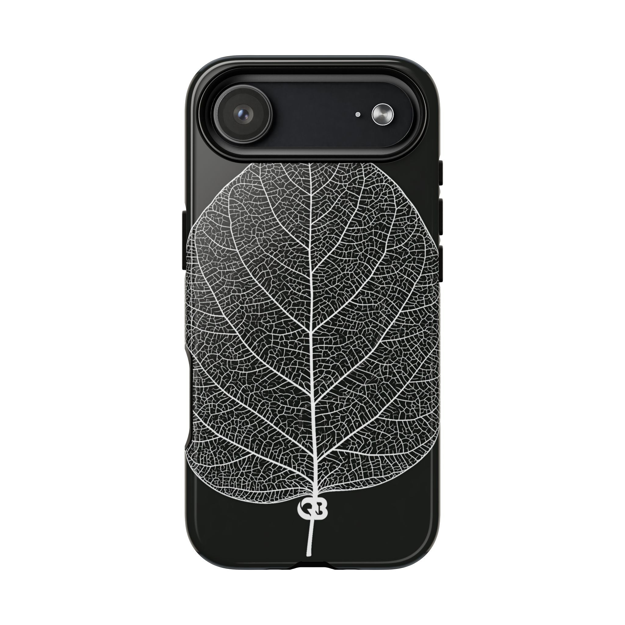 Black Tough 2.0 Magsafe Phone Case for iPhone - Bleached Leaf Lattice