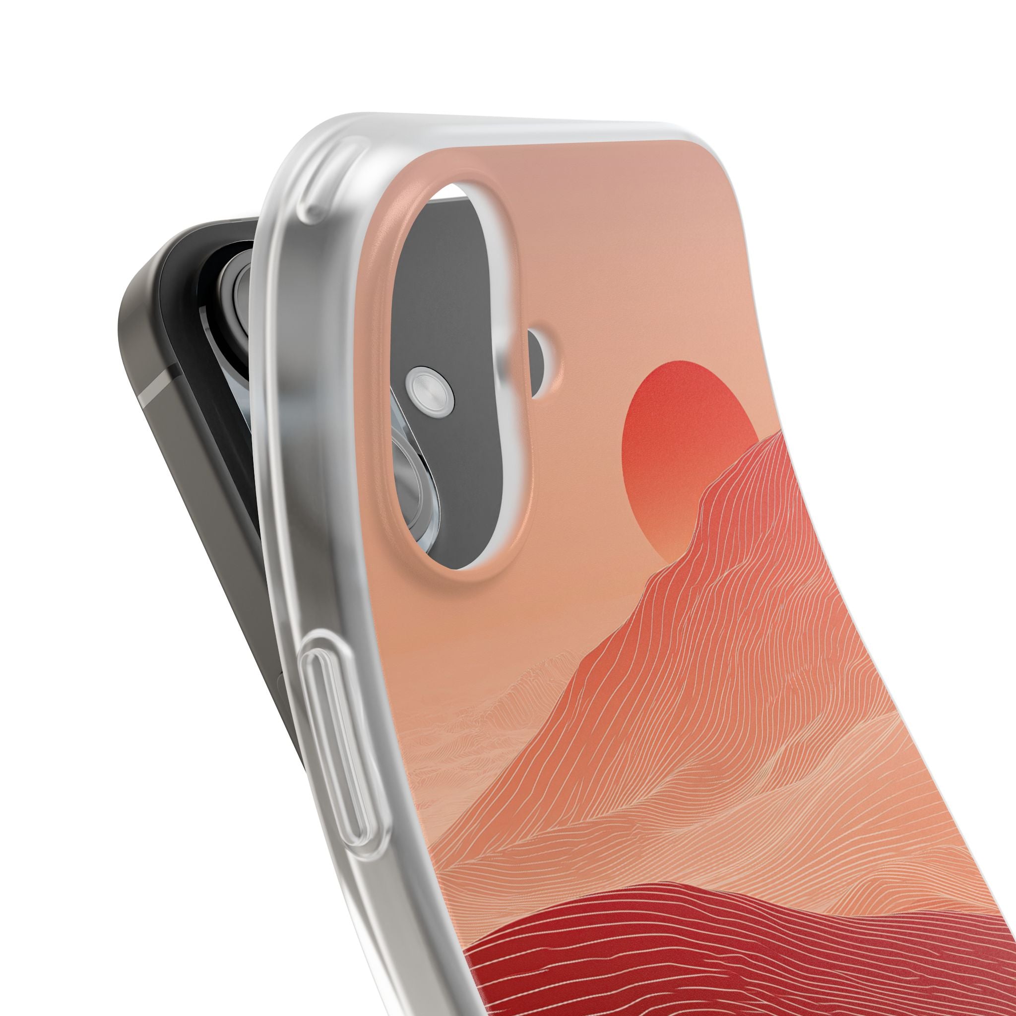 Red Lite Phone Case for iPhone - Crimson Ridge Lines