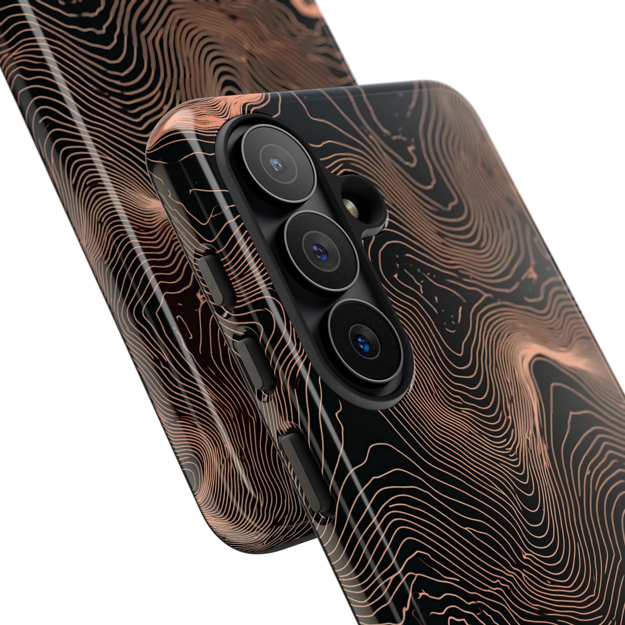 Orange Tough Phone Case for Samsung - Salmon Ridge Topo