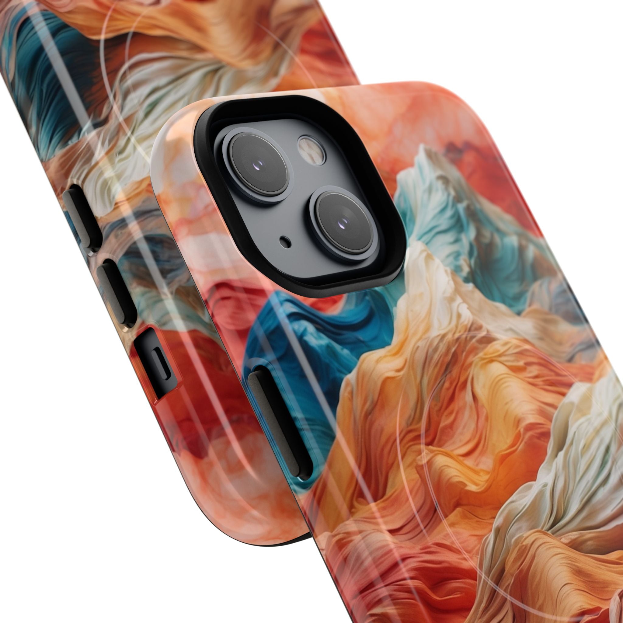 Fabric Peaks Cream iPhone 14 Case - Tough+