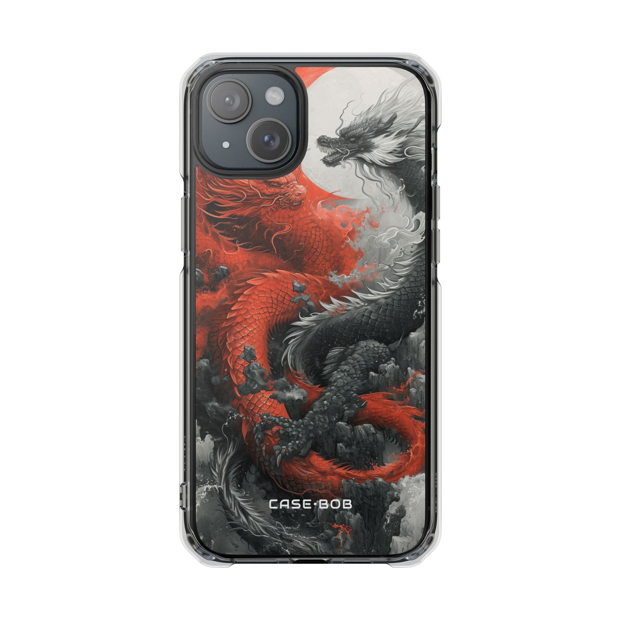 Twin Dragons Crimson iPhone 15 Plus Case - Impact