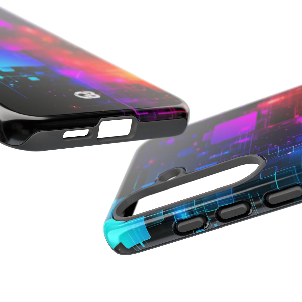 Spectral Circuit Grid · Tough Phone Case for Samsung · Black
