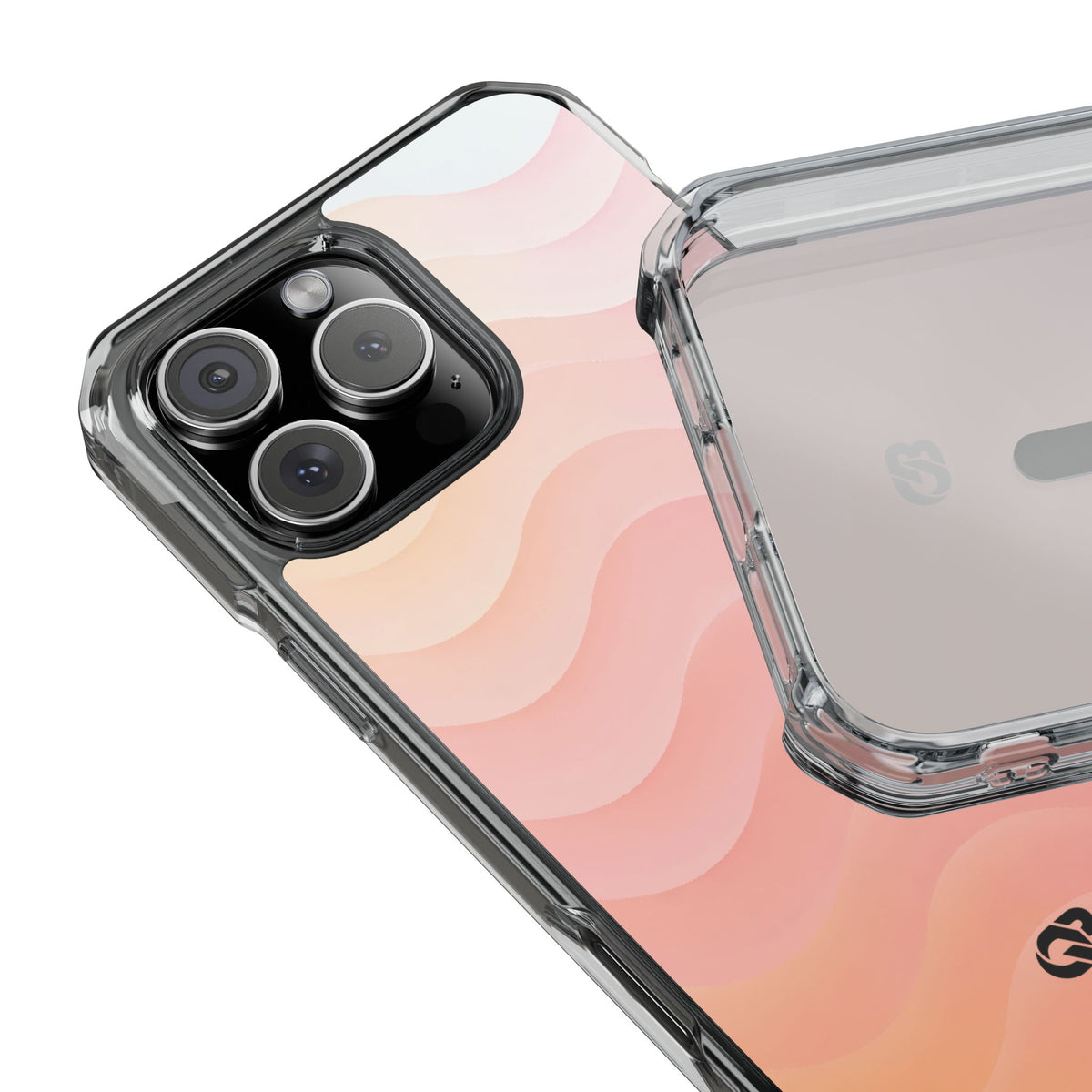 Blush Horizon Waves · Clear Impact Magnetic Phone Case for iPhone · Pink