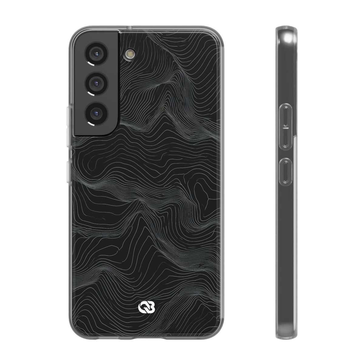 Black Lite Phone Case for Samsung - Obsidian Topo Wireframe